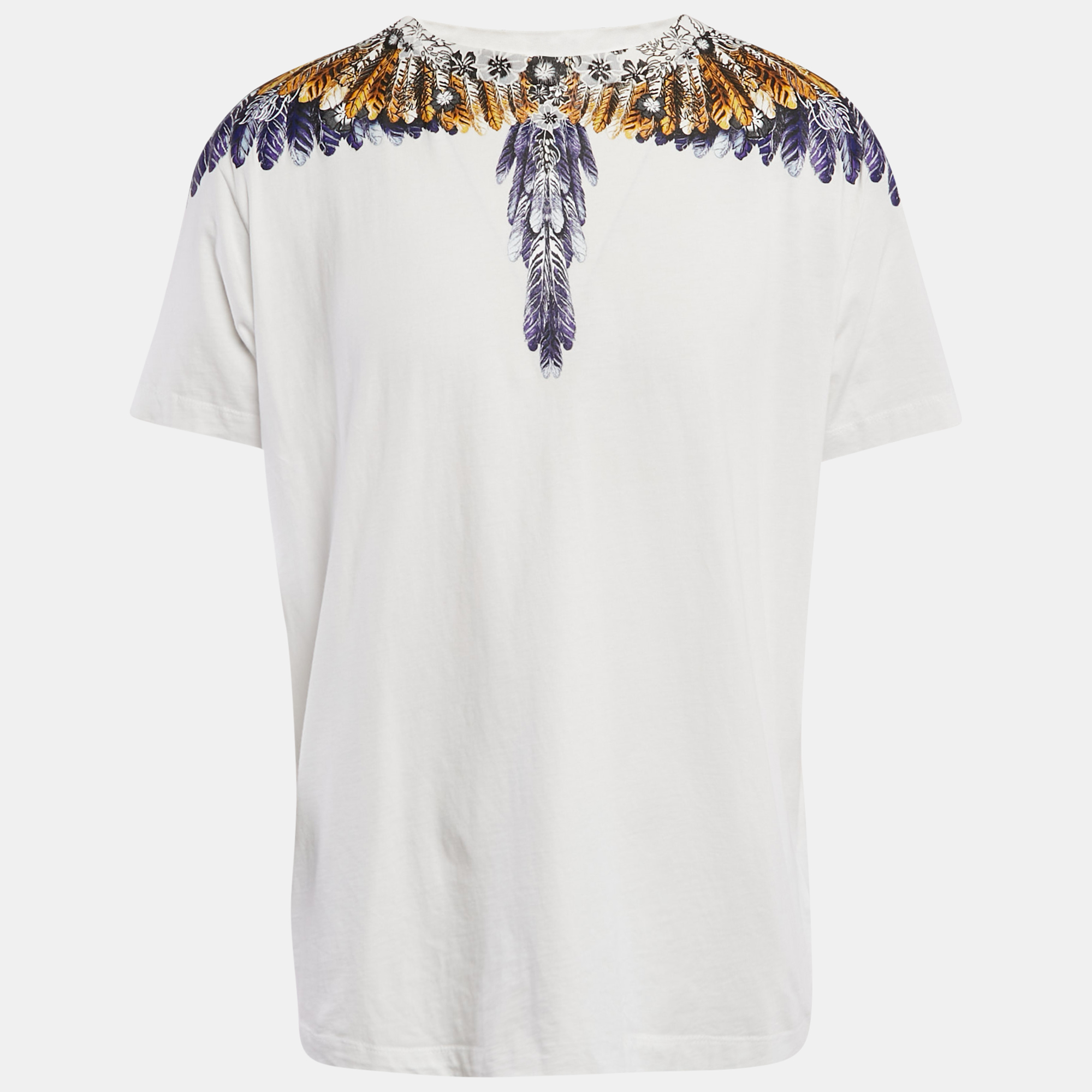 

Marcelo Burlon White Hawaiian Wings Print Cotton Crew Neck T-Shirt XL