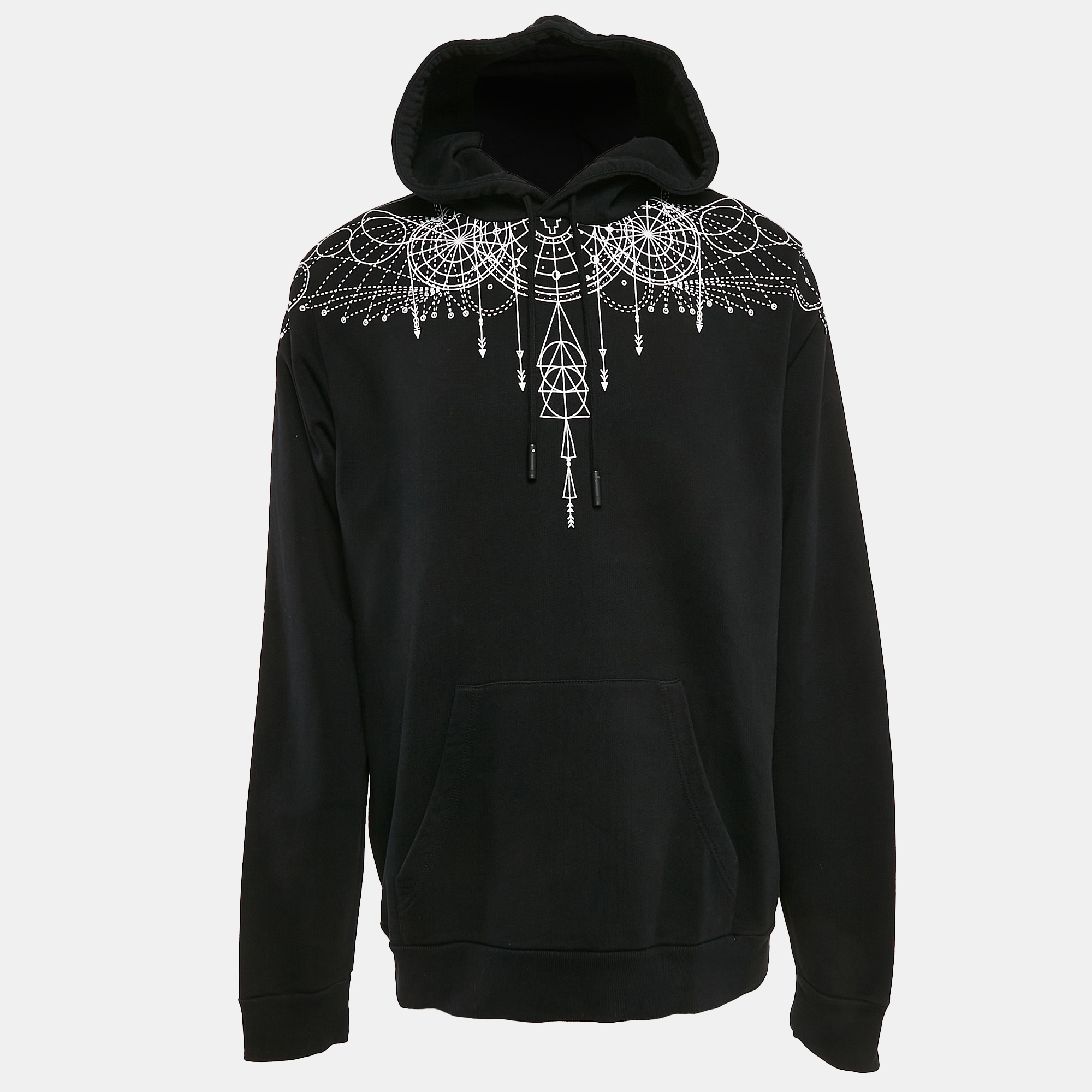 

Marcelo Burlon Black Astral Wings Print Cotton Hooded Sweatshirt XL