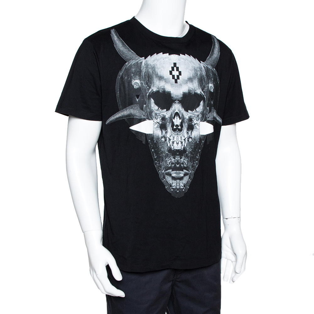 

Marcelo Burlon Black Graphic Print Cotton T-Shirt