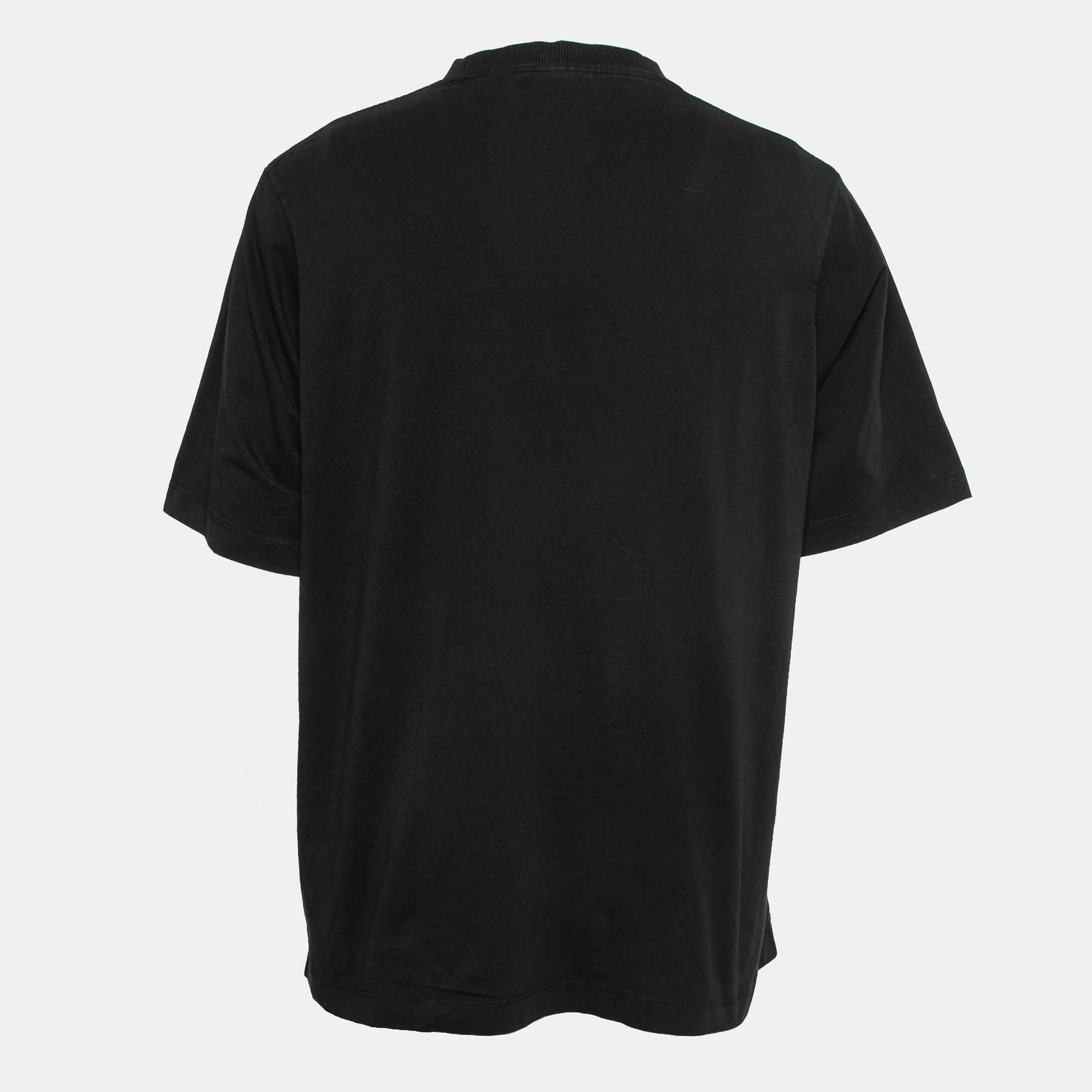 

Marcelo Burlon Black Printed Cotton Short Sleeve Oversized T-Shirt