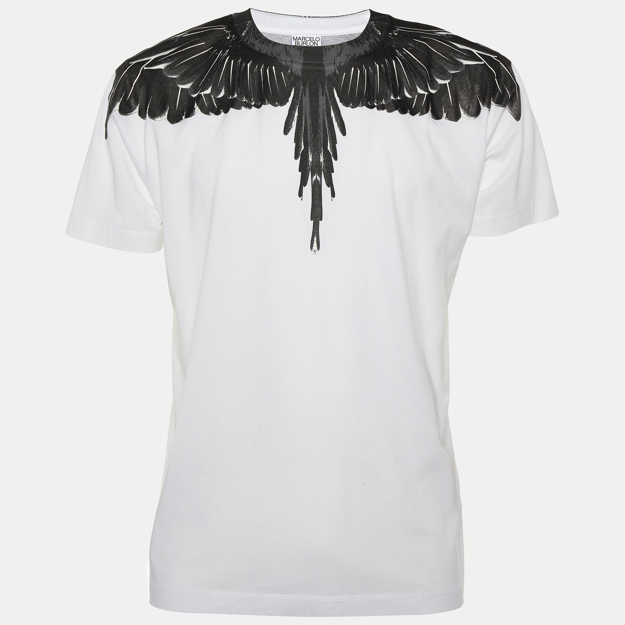 Pre-owned Marcelo Burlon County Of Milan White Icon Wings Printed Cotton Knit Crewneck T-shirt S