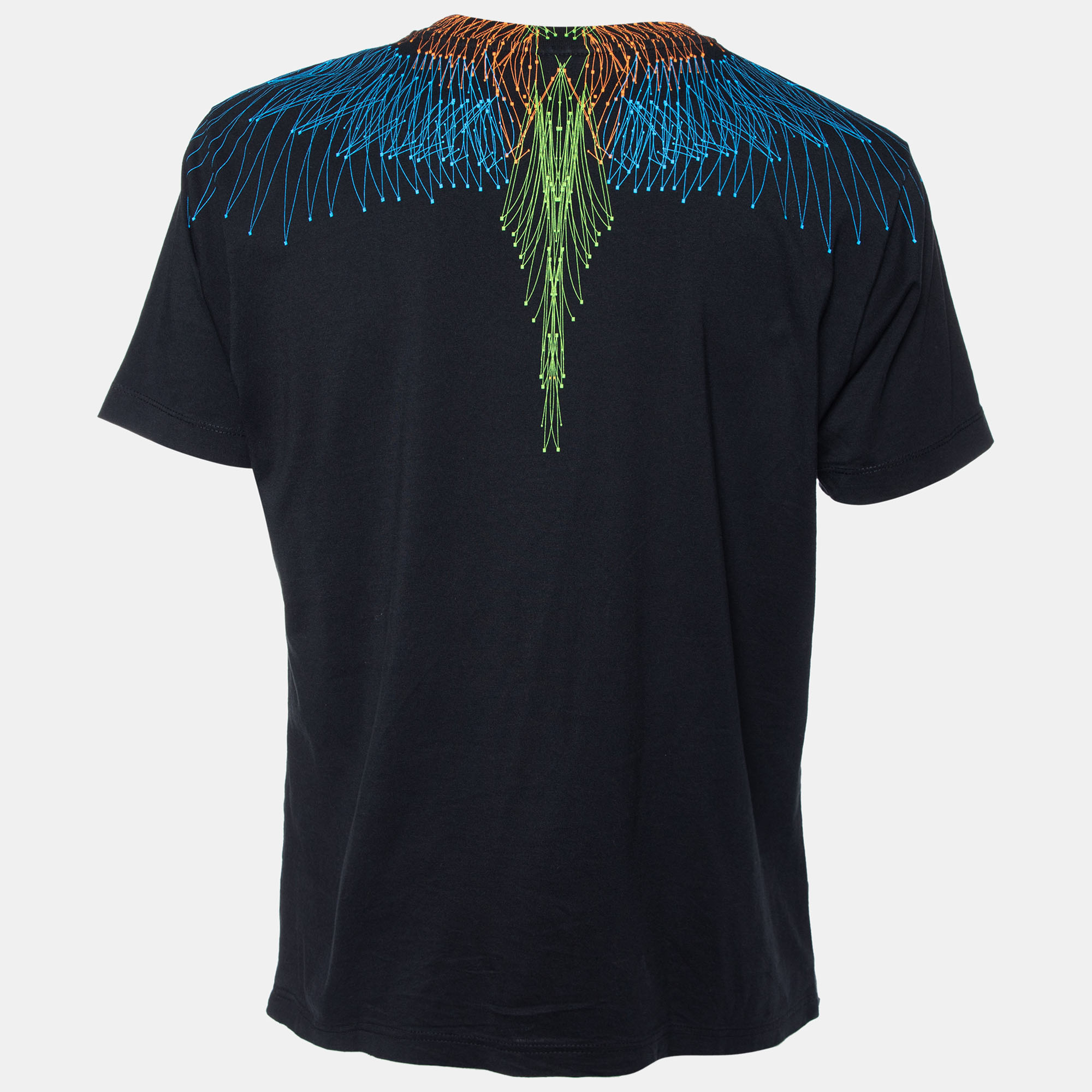 

Marcelo Burlon Country of Milan Black Wings Printed Cotton Knit T-Shirt