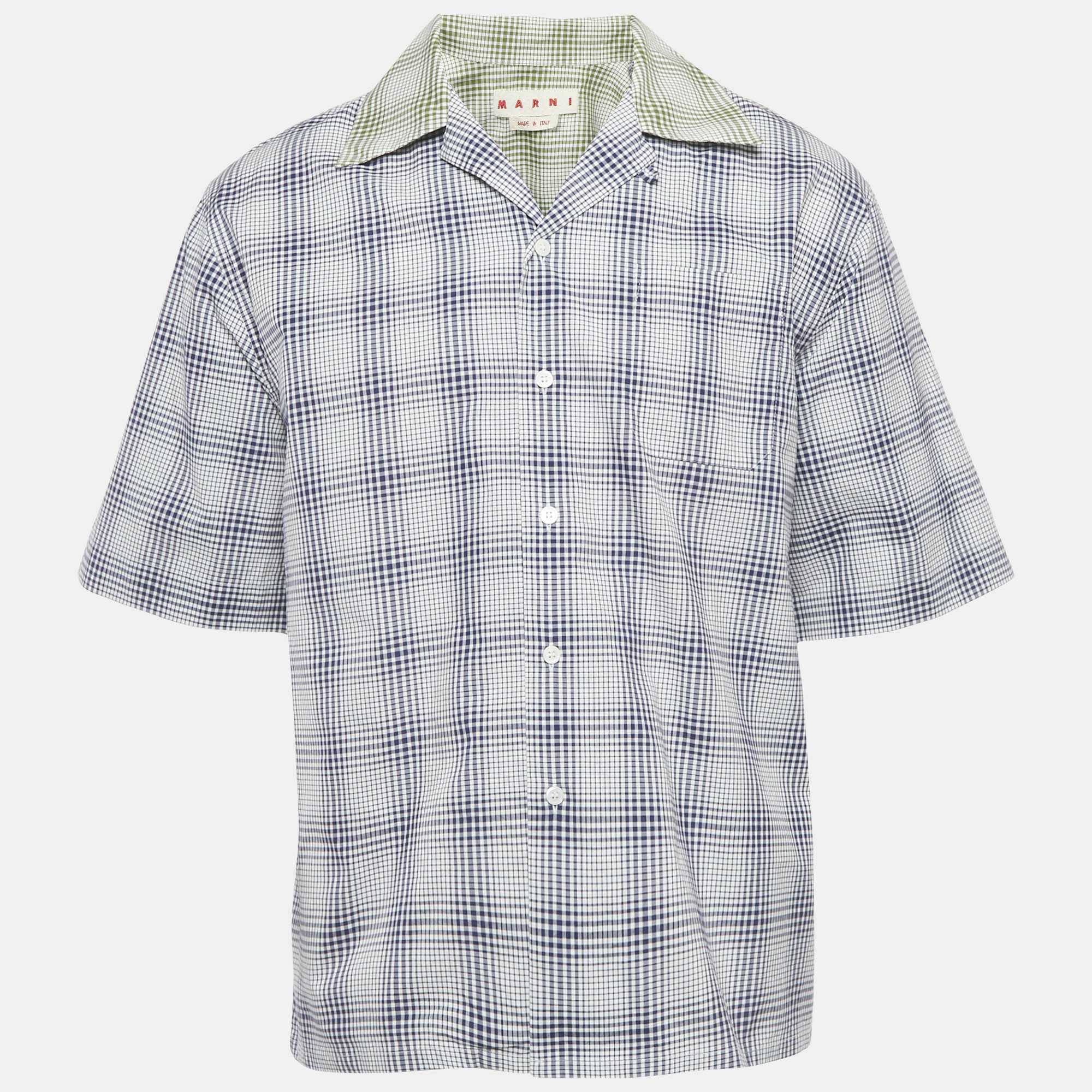 

Marni Blue Plaid Cotton Short Sleeve Shirt M