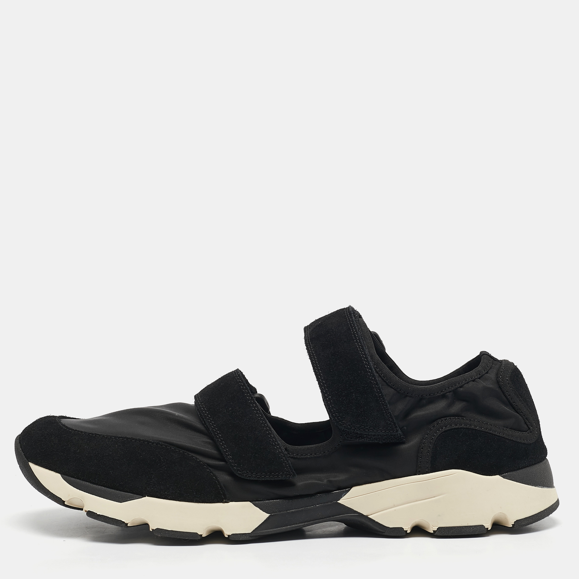 

Marni Black Nylon and Suede Velcro Strap Sneakers Size