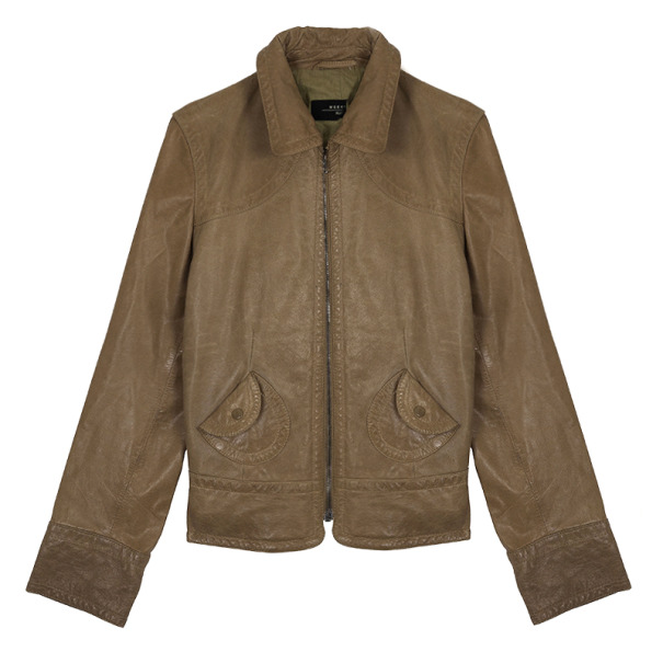 Max Mara Crop Leather Jacket M