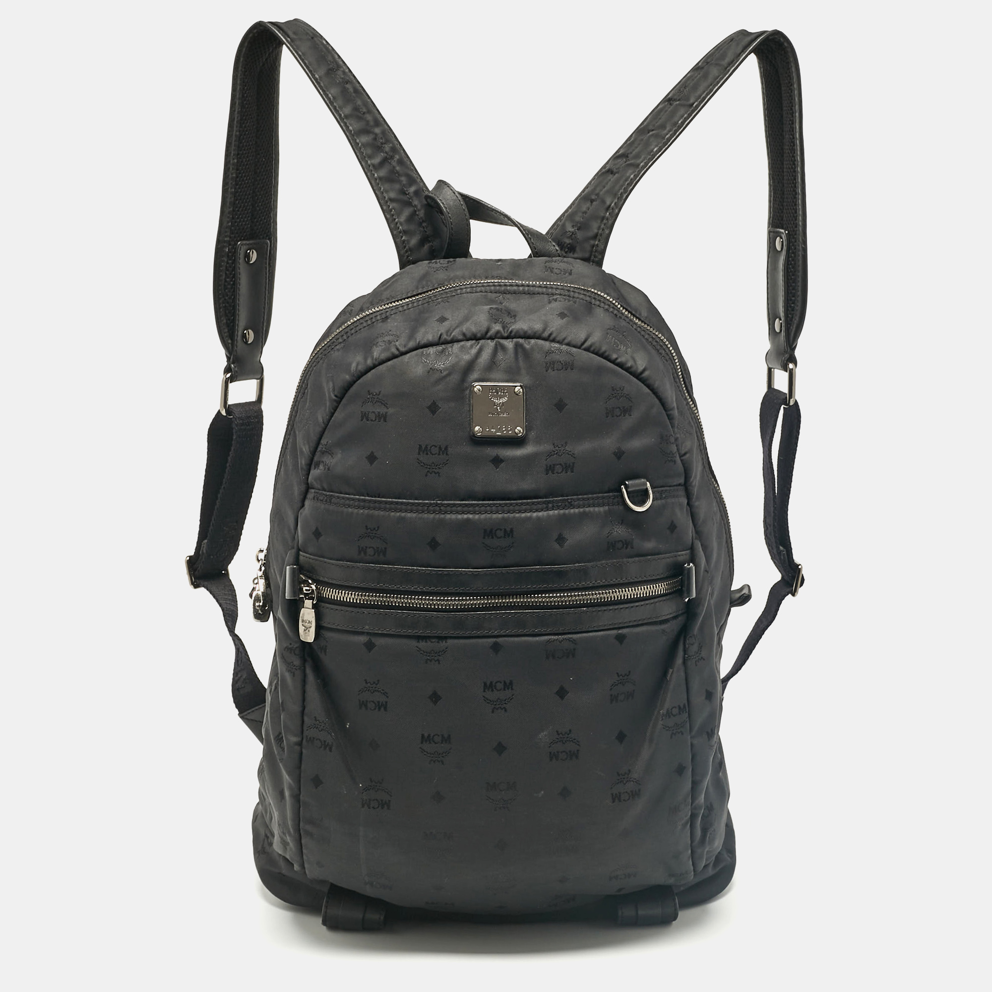 

MCM Black Visetos Nylon Stark Backpack