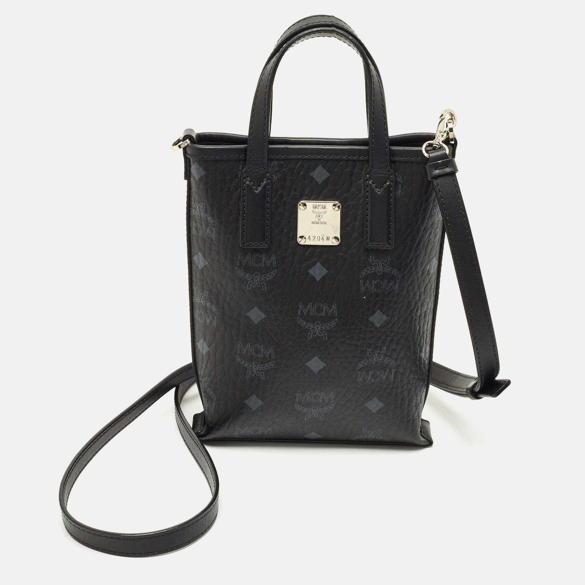 

MCM Black Visetos Coated Canvas Mini Essential Crossbody Bag