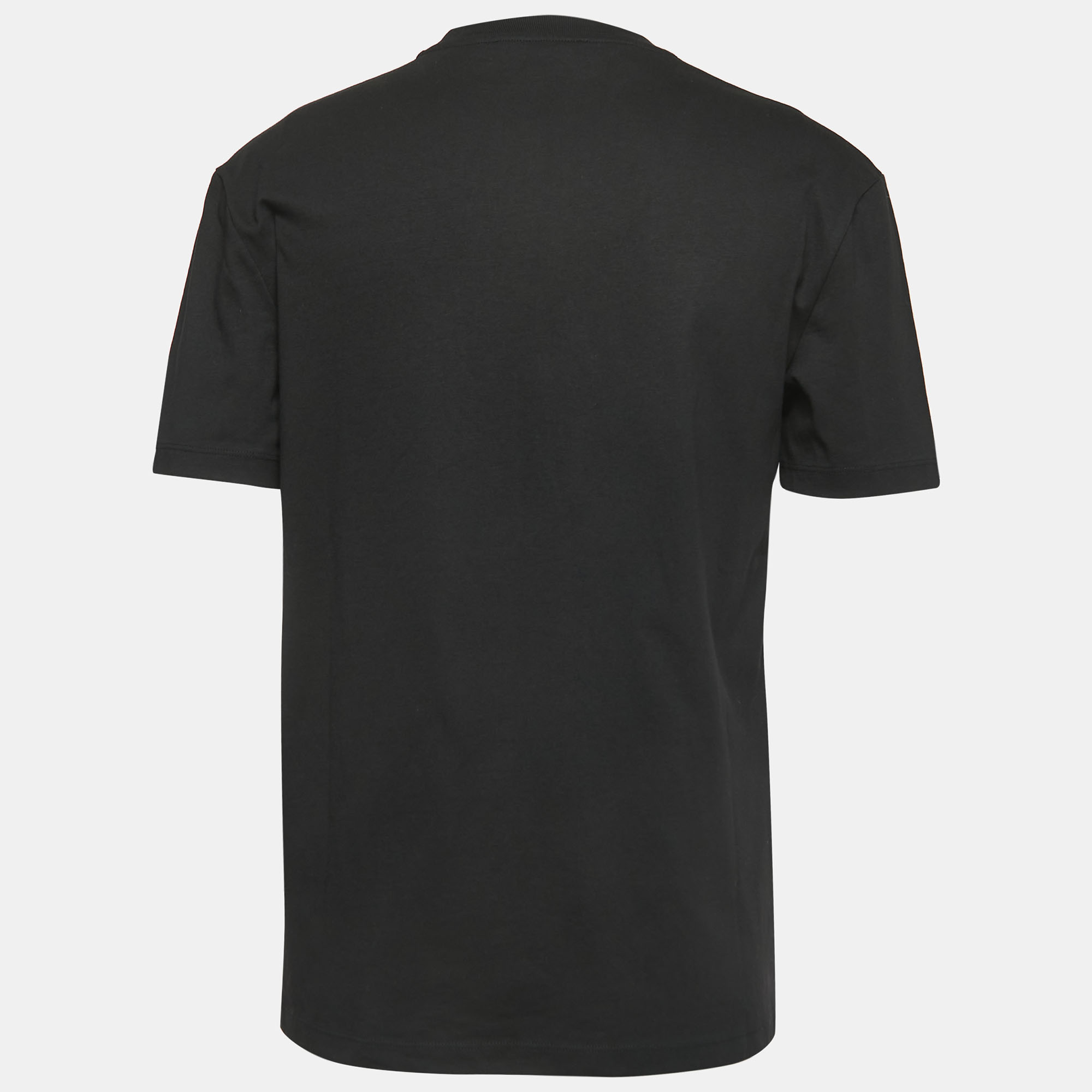 

McQ by Alexander McQueen Black Print Cotton Crew Neck T-Shirt