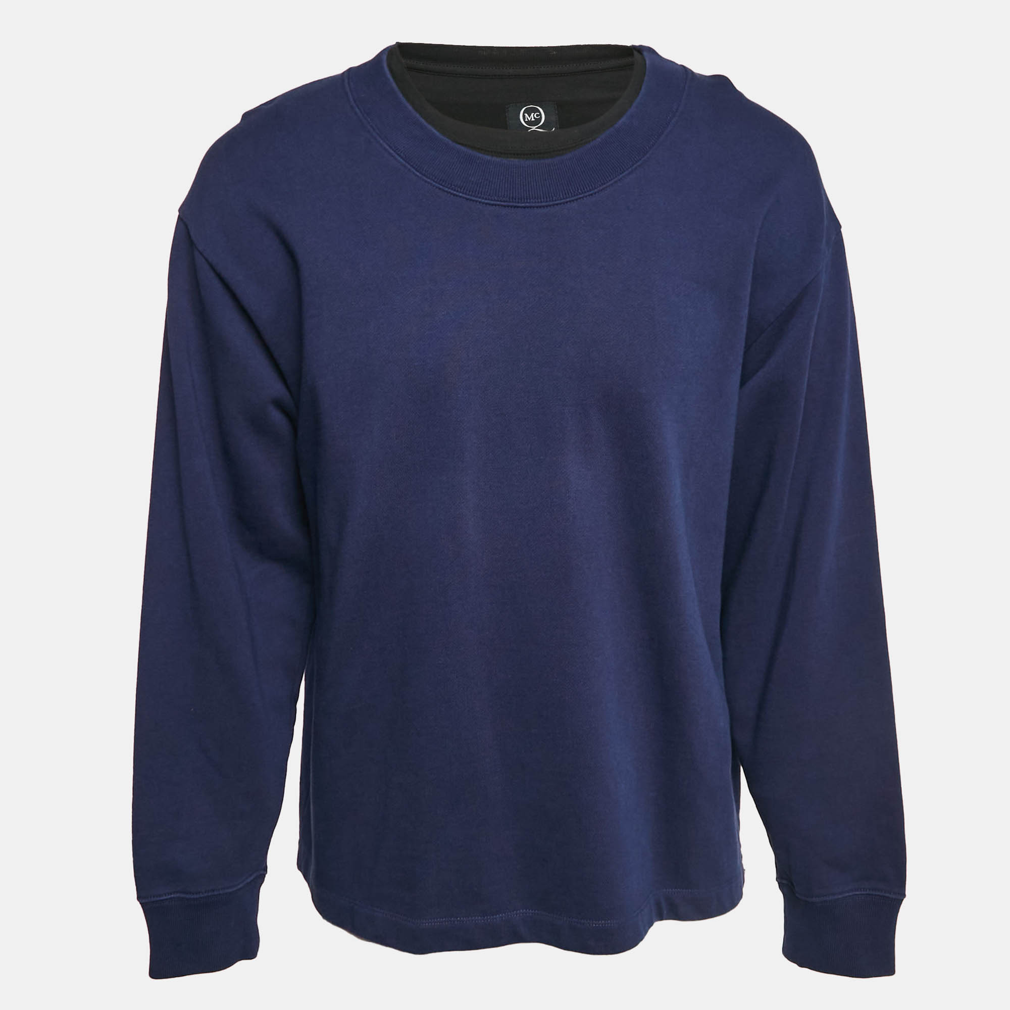 

McQ by Alexander McQueen Blue Cotton Knit Layered Sweatshirt L