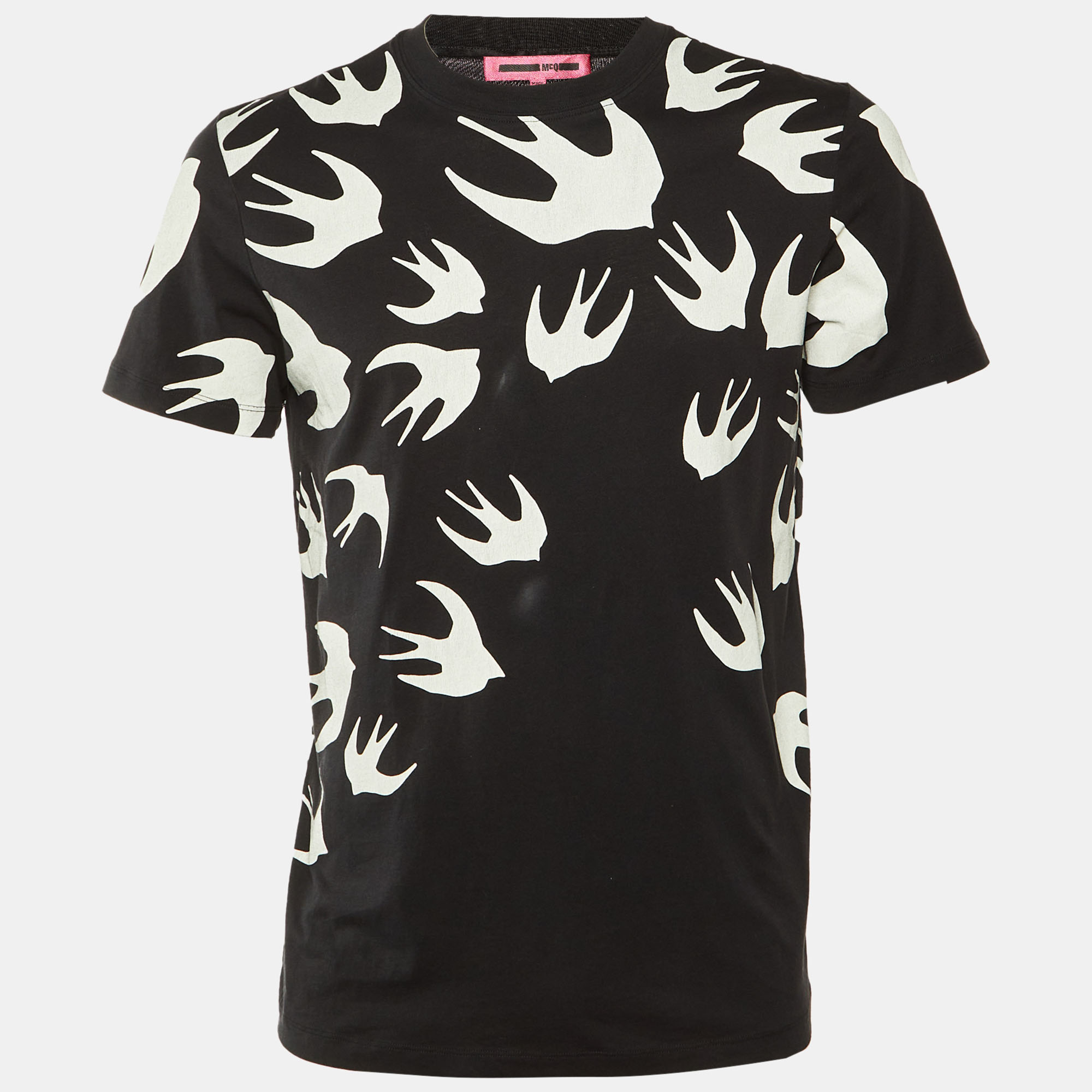 

McQ by Alexander McQueen Black Swallow Printed Cotton Knit T-Shirt M