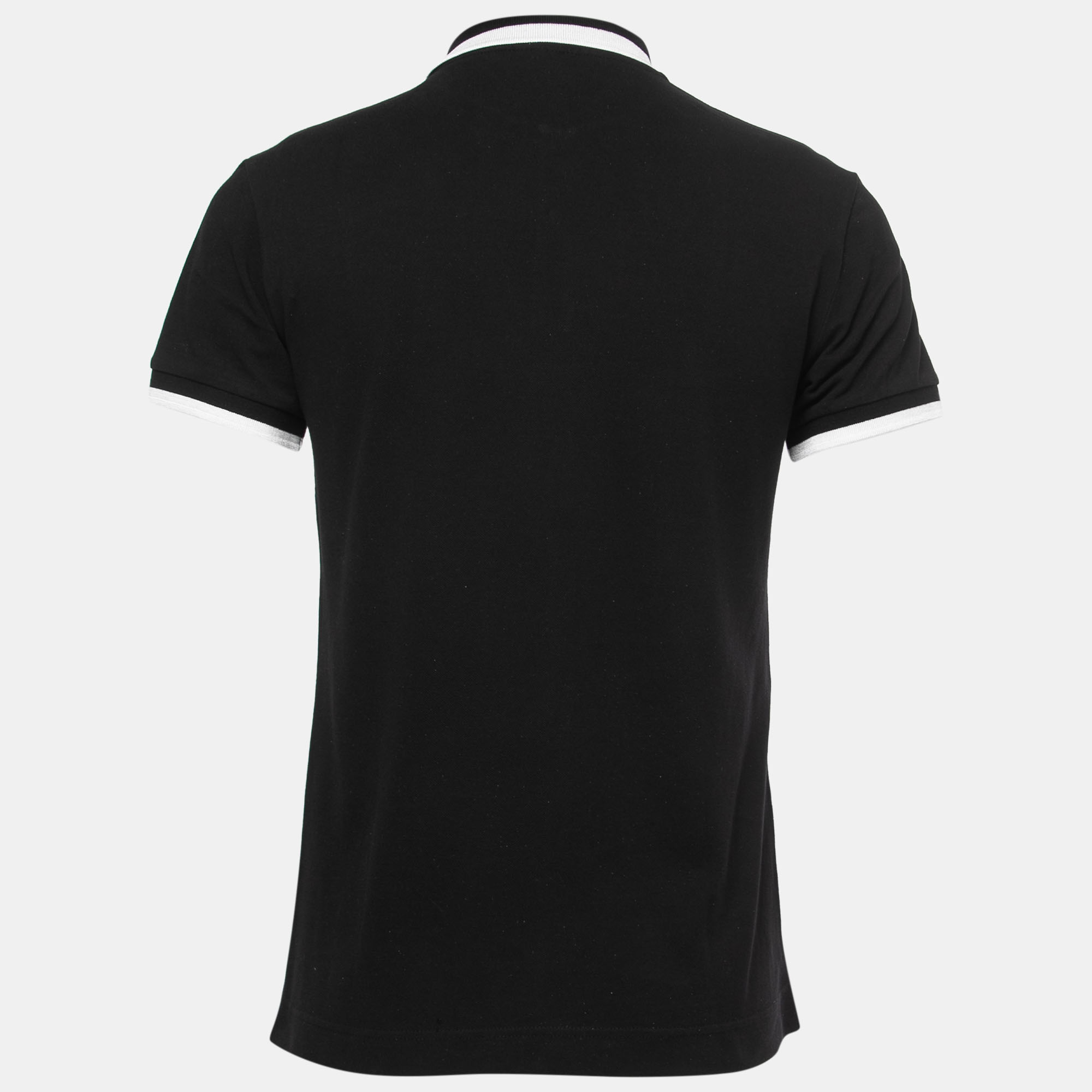 

McQ by Alexander McQueen Black Printed Cotton Pique Polo T-Shirt
