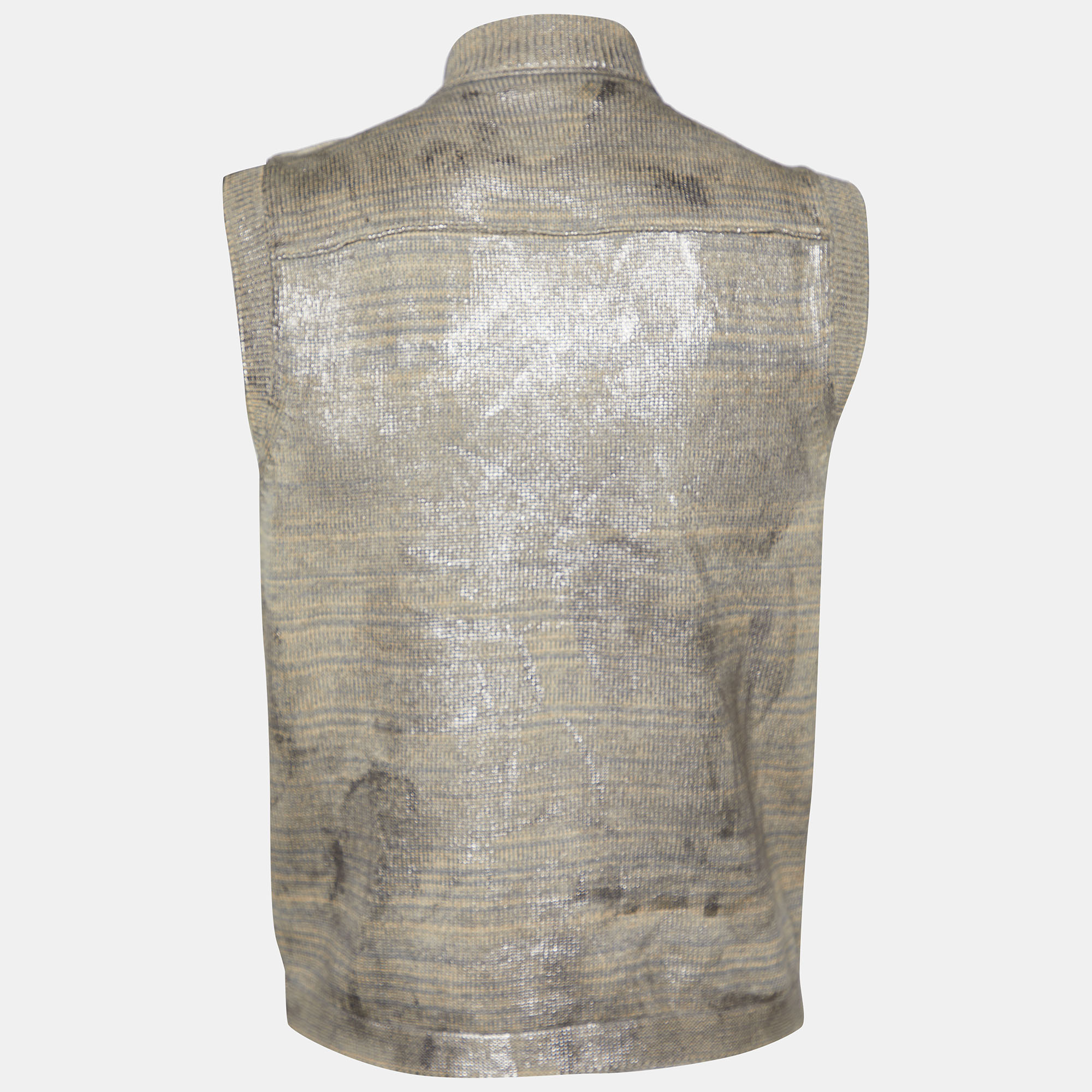 

McQ by Alexander McQueen Grey Cotton Knit Sleeveless Vest
