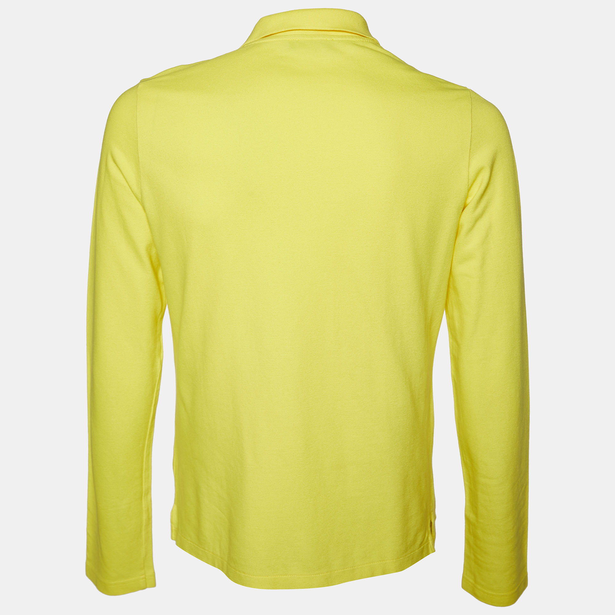 

McQ by Alexander McQueen Yellow Cotton Pique Logo Patch Polo T-Shirt