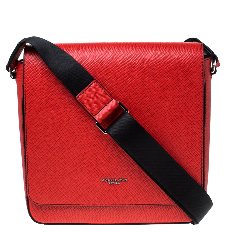 Michael Kors Ruby Saffiano Leather Harrison Messenger Bag