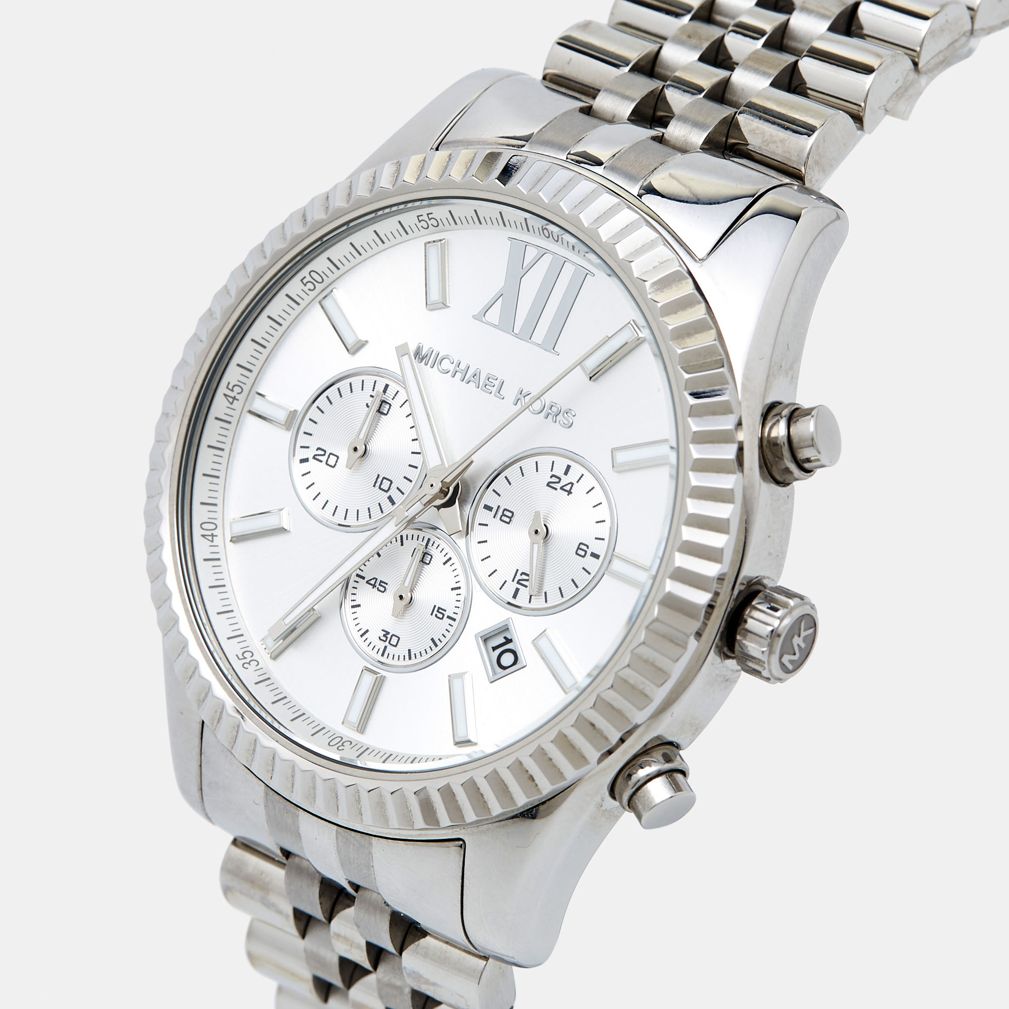 

Michael Kors Silver Stainless Steel Lexington MK8405 Men's Wristwatch