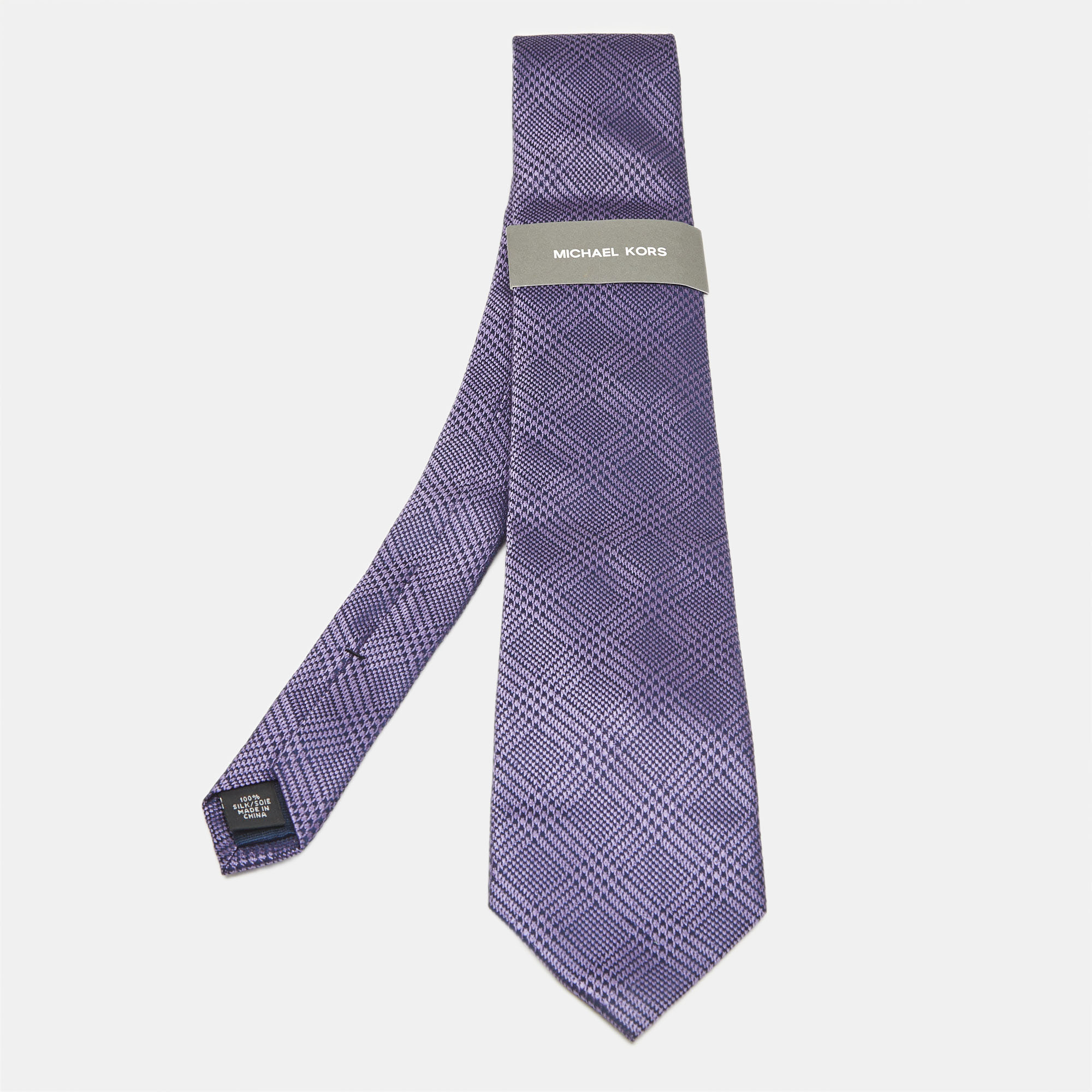 

Michael Kors Purple Kai Checks Silk Tie