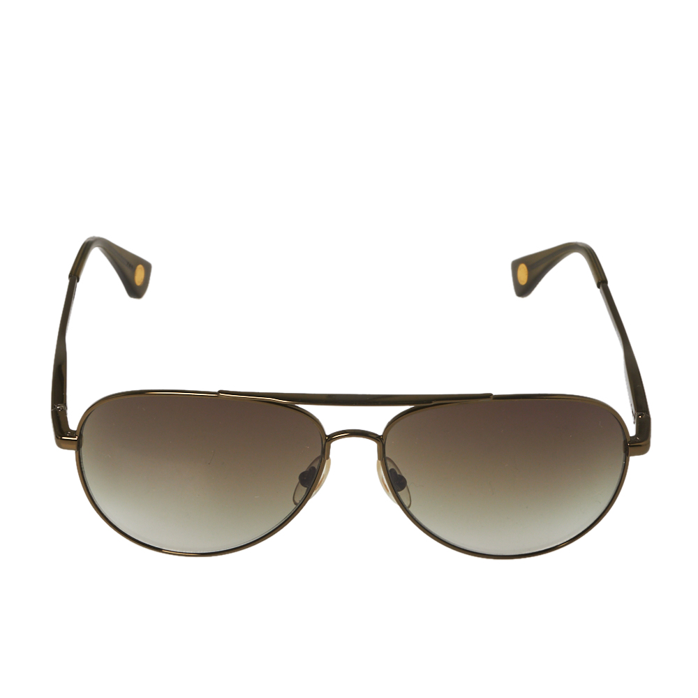 

Michael Kors Bronze Tone Titanium / Green Gradient MKS720 Aviator Sunglasses