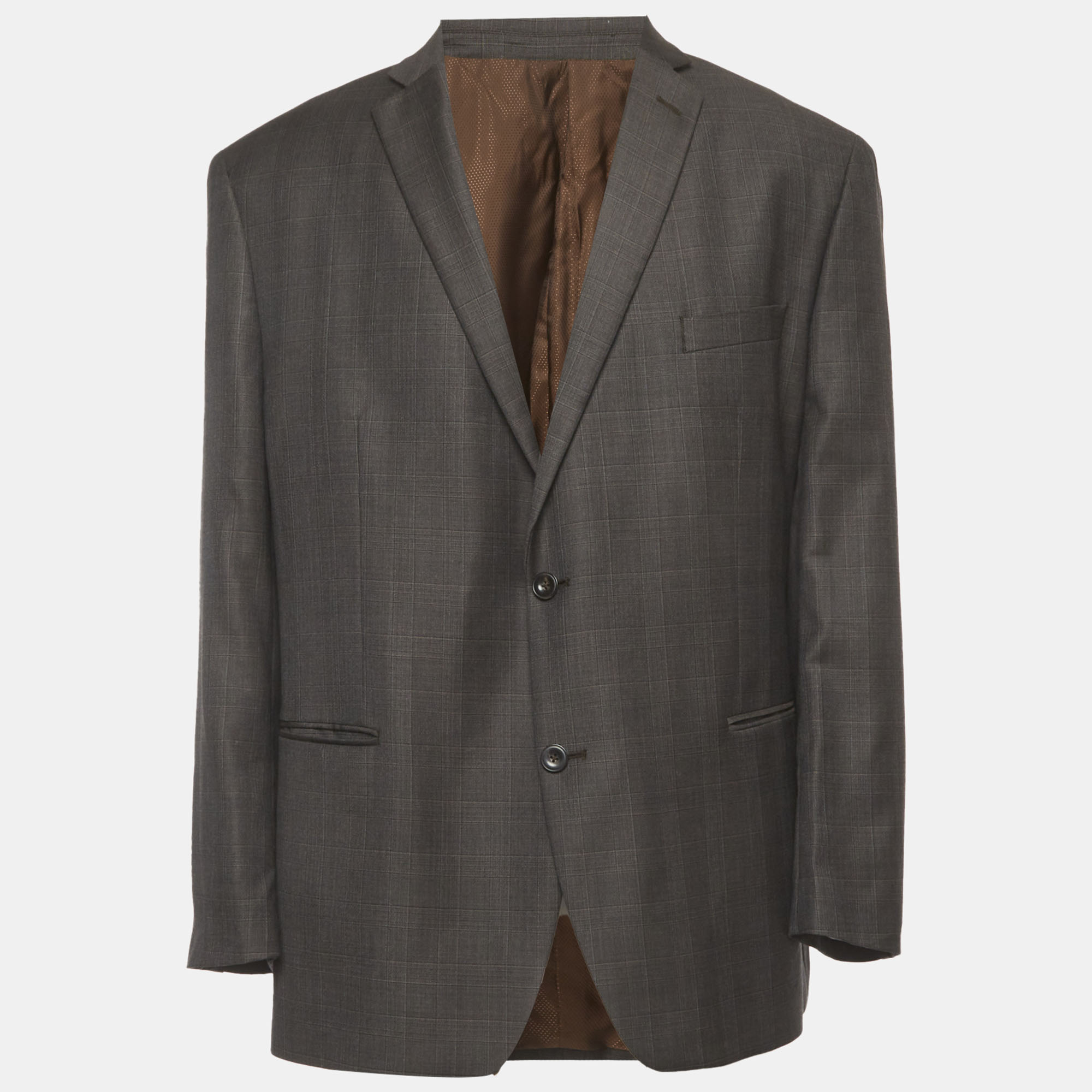 

Michael Kors Brown Checks Wool Regular Fit Blazer XXXL
