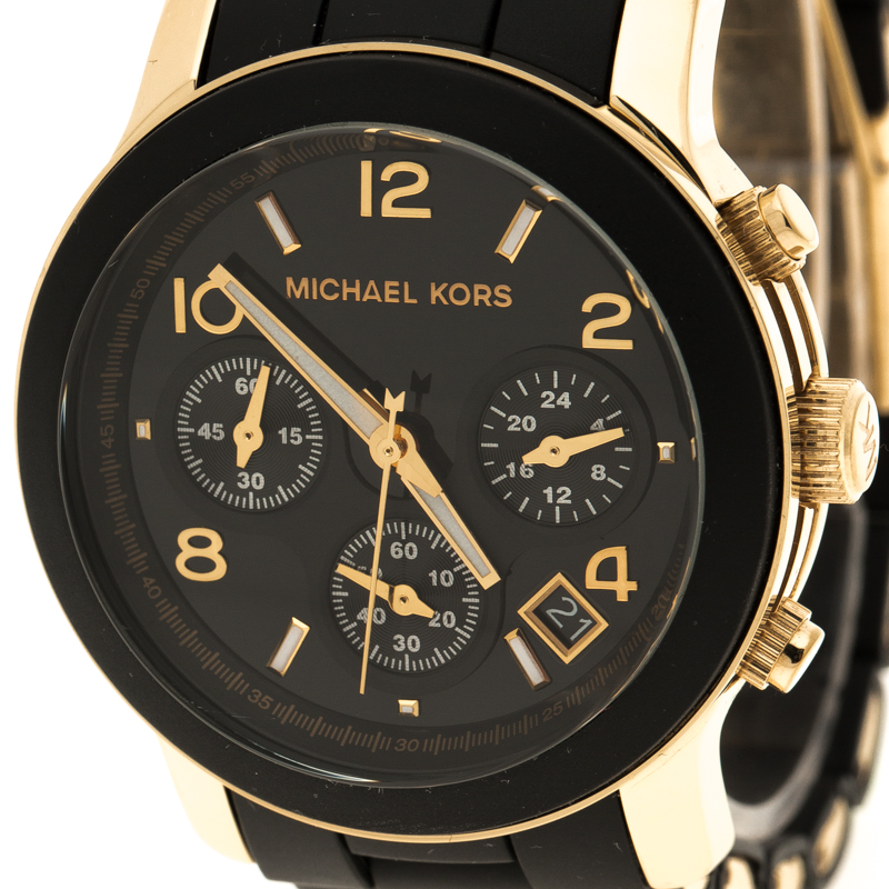 Michael Kors Black Gold Plated Runway MK5191 Men's Wristwatch 39 mm Michael |