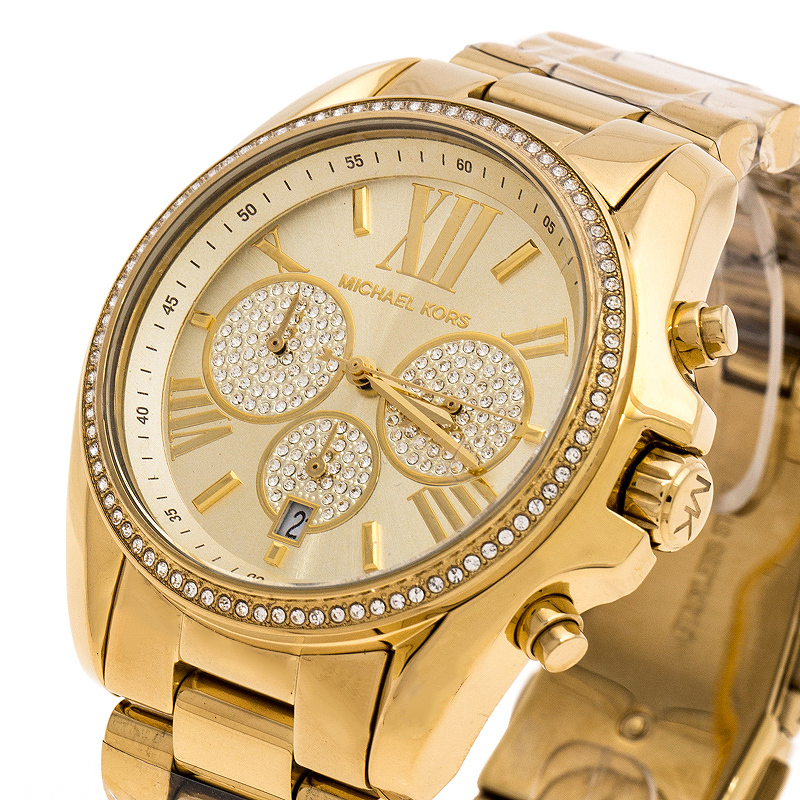 

Michael Kors Yellow Gold Plated Stainless Steel Pave Bradshaw MK6538 Womens Wristwatch