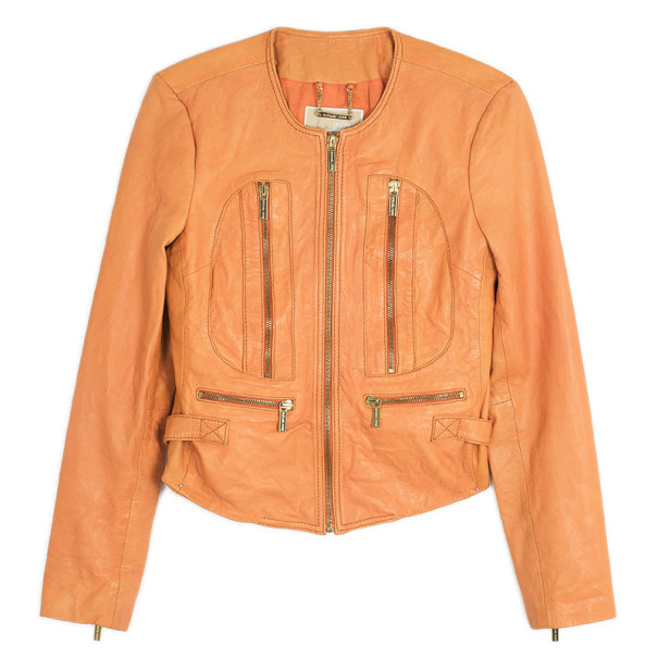 MICHAEL Michael Kors Orange Leather Jacket M MICHAEL Michael Kors | TLC