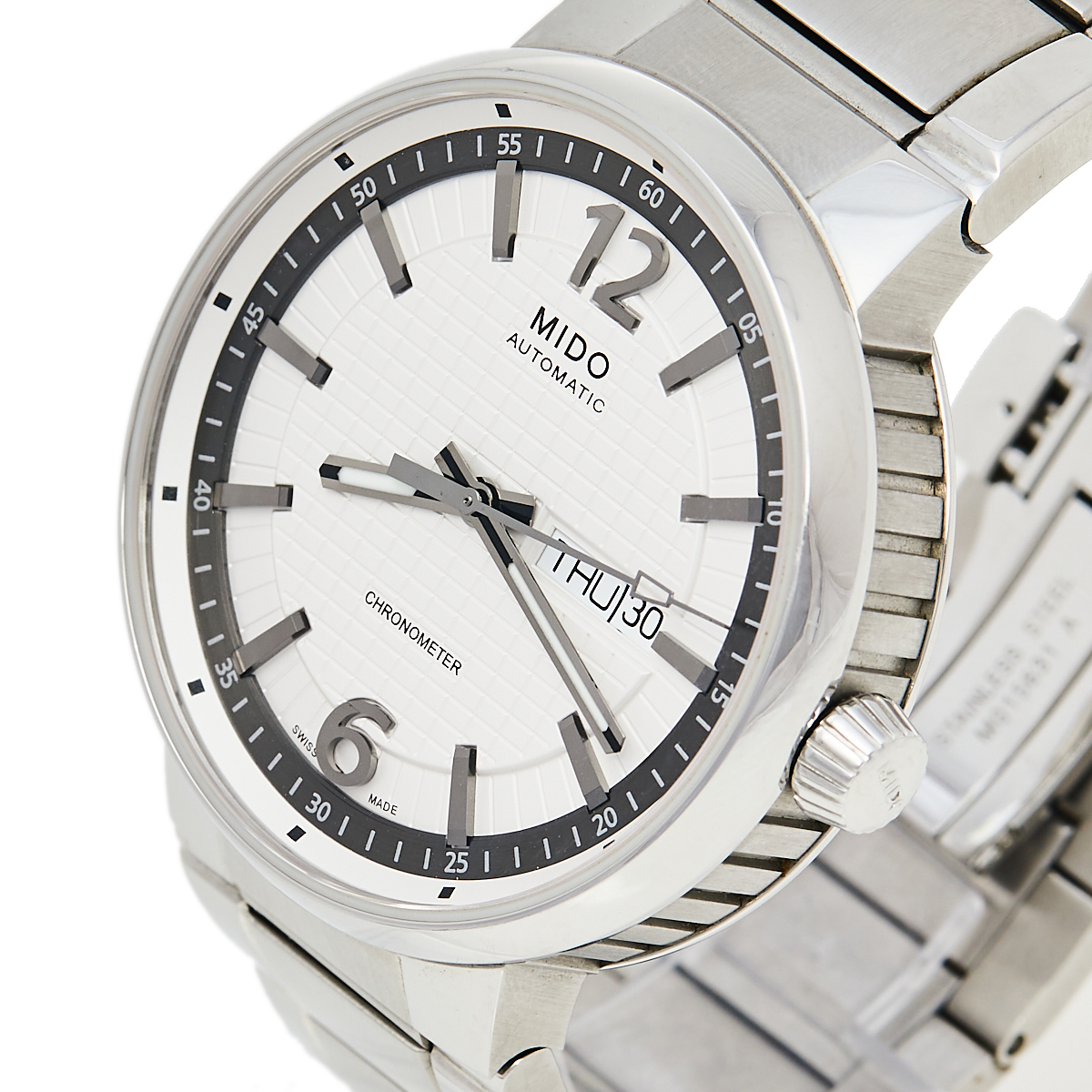 

Mido Silver White Stainless Steel Great Wall M015.631.11.037.09 Men's Wristwatch