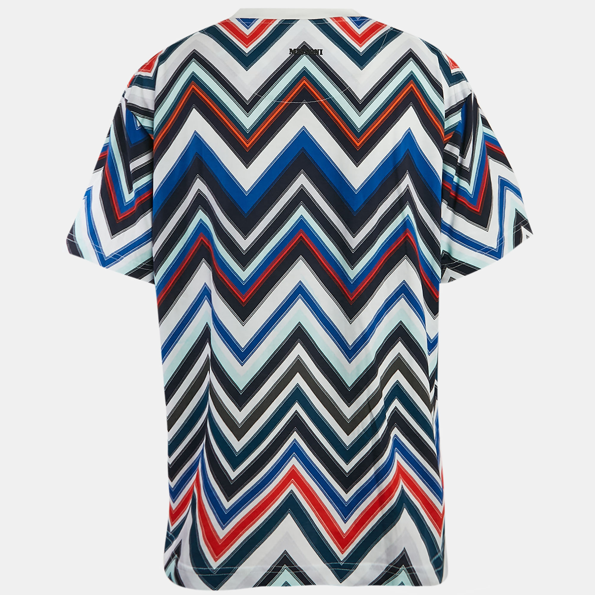 Missoni Multicolor Chevron Print Cotton Crew Neck T-Shirt L 