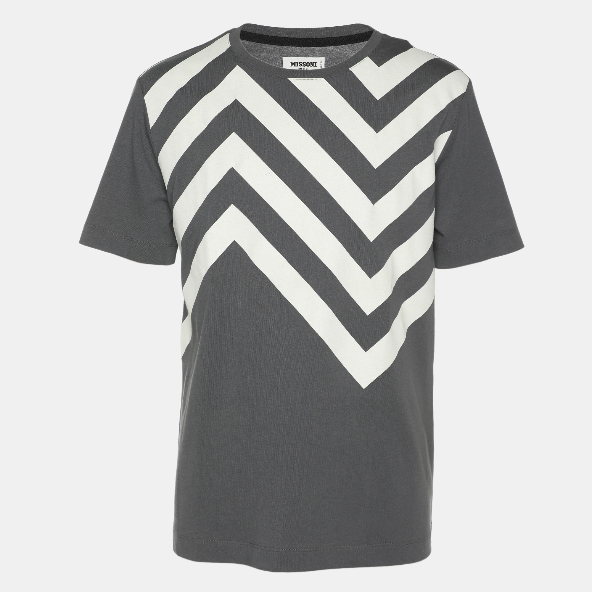 

Missoni Grey/White Zig Zag Print Jersey T-Shirt M