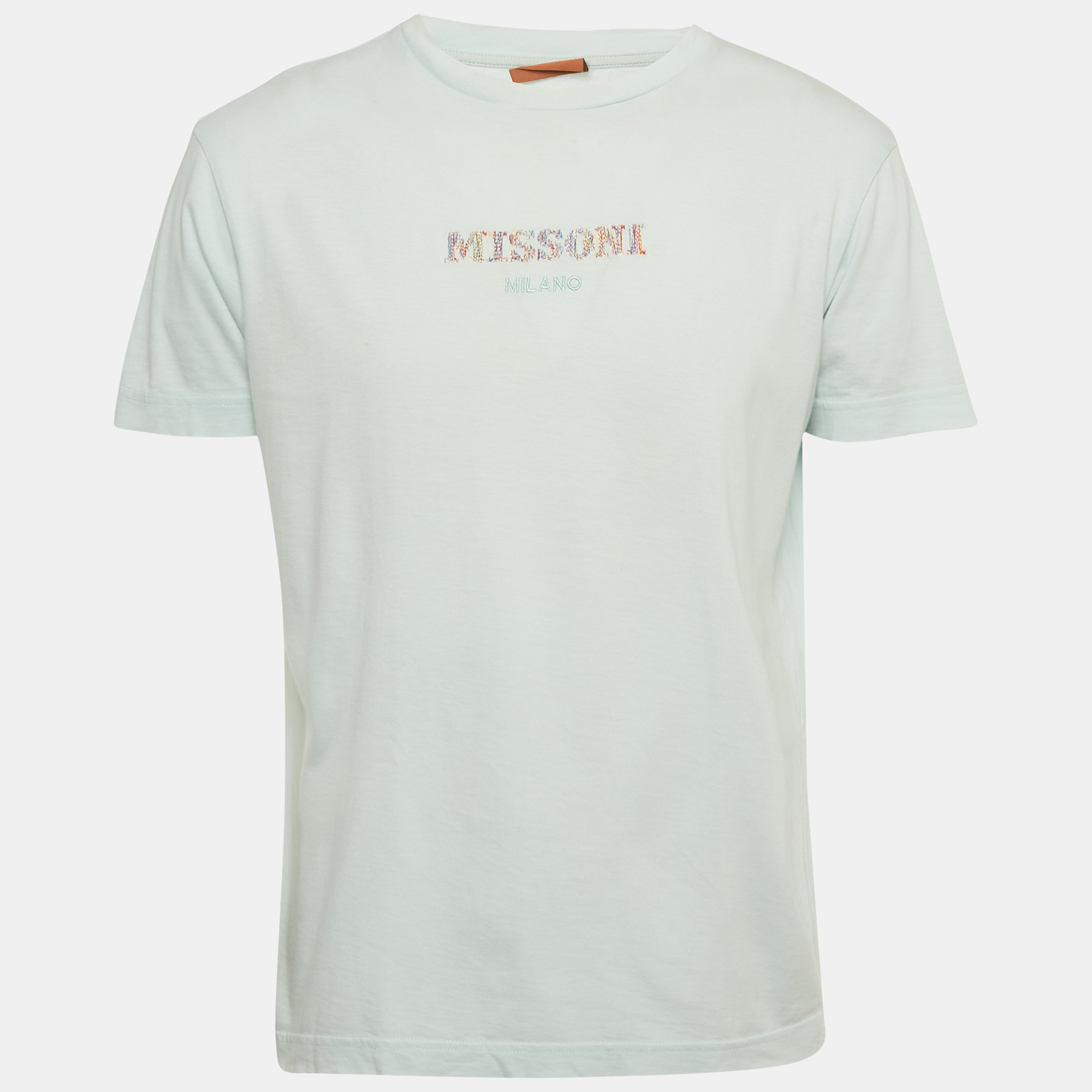 

Missoni Blue Logo Embroidered Jersey T-Shirt M