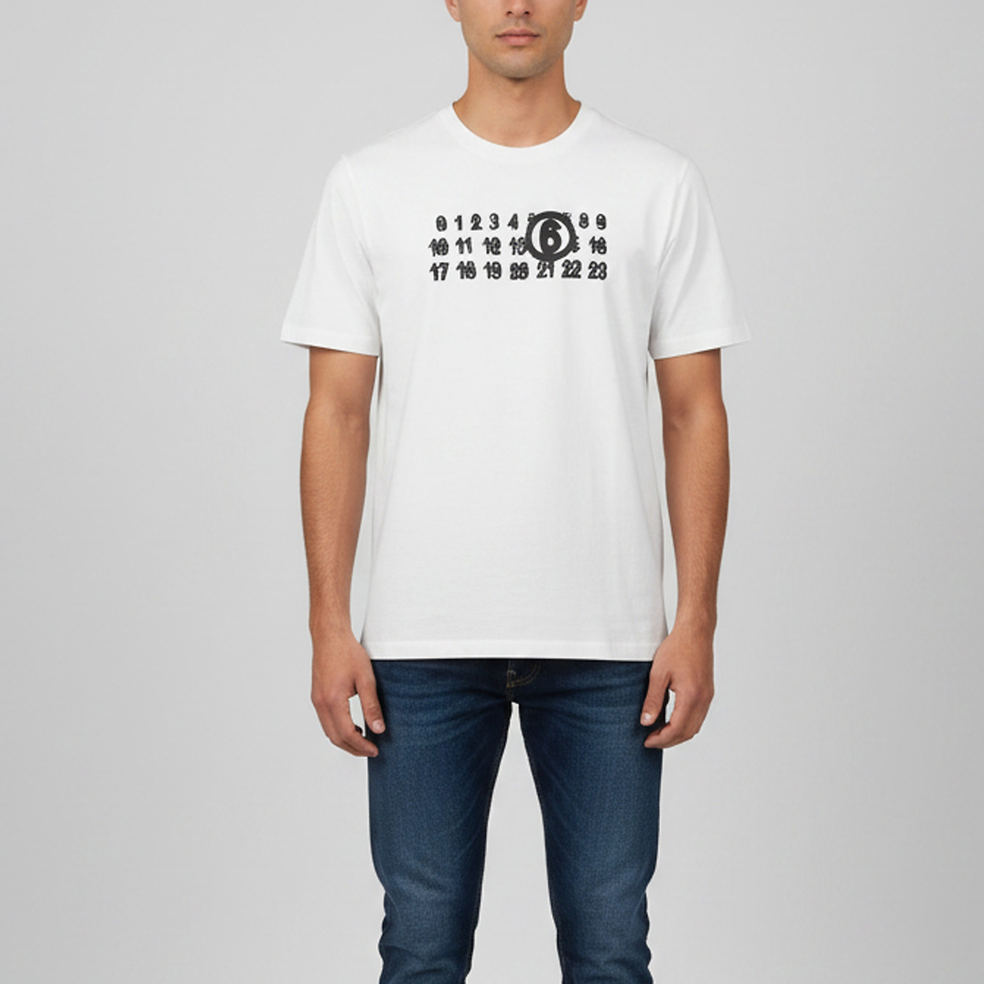 

MM6 Maison Margiela White Logo Graphic Jersey Crew Neck T-Shirt S