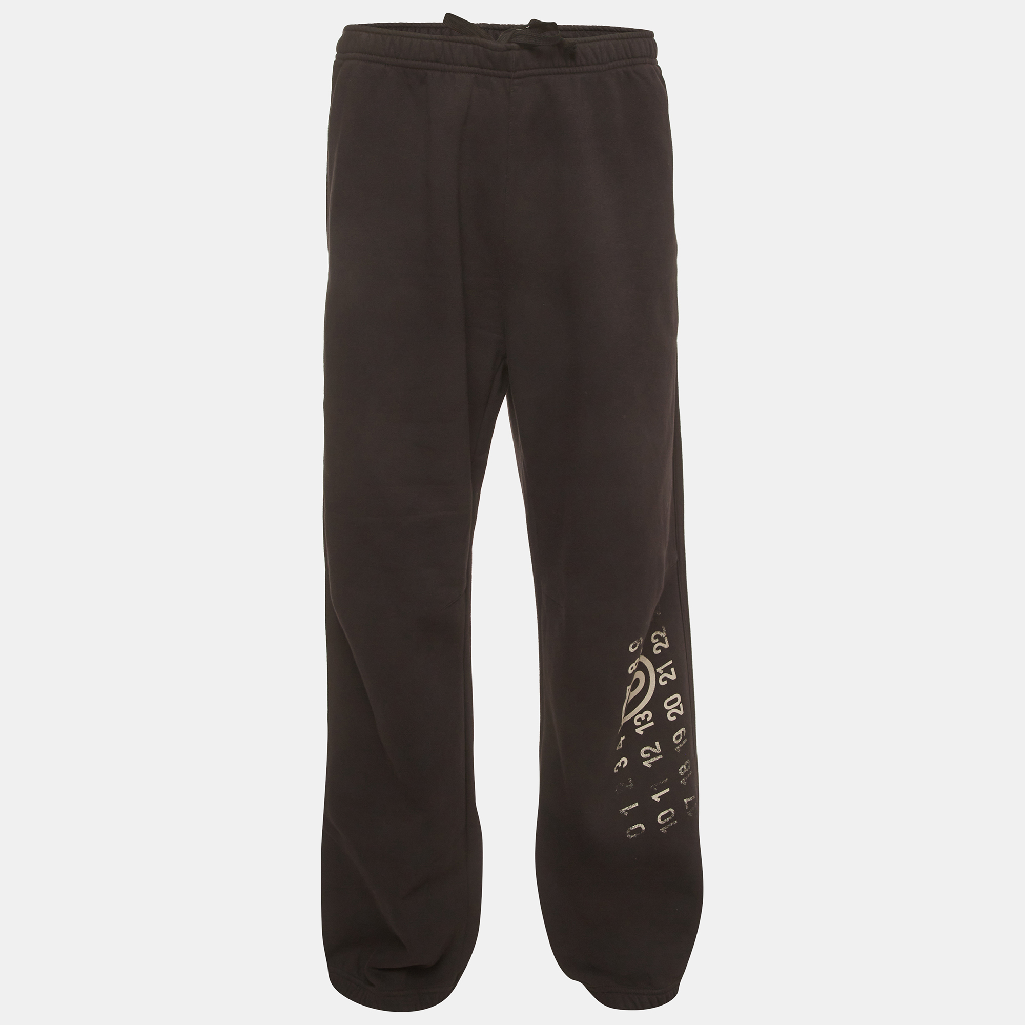 

MM6 Maison Margiela Black Logo Graphic Cotton Knit Sweatpants XL