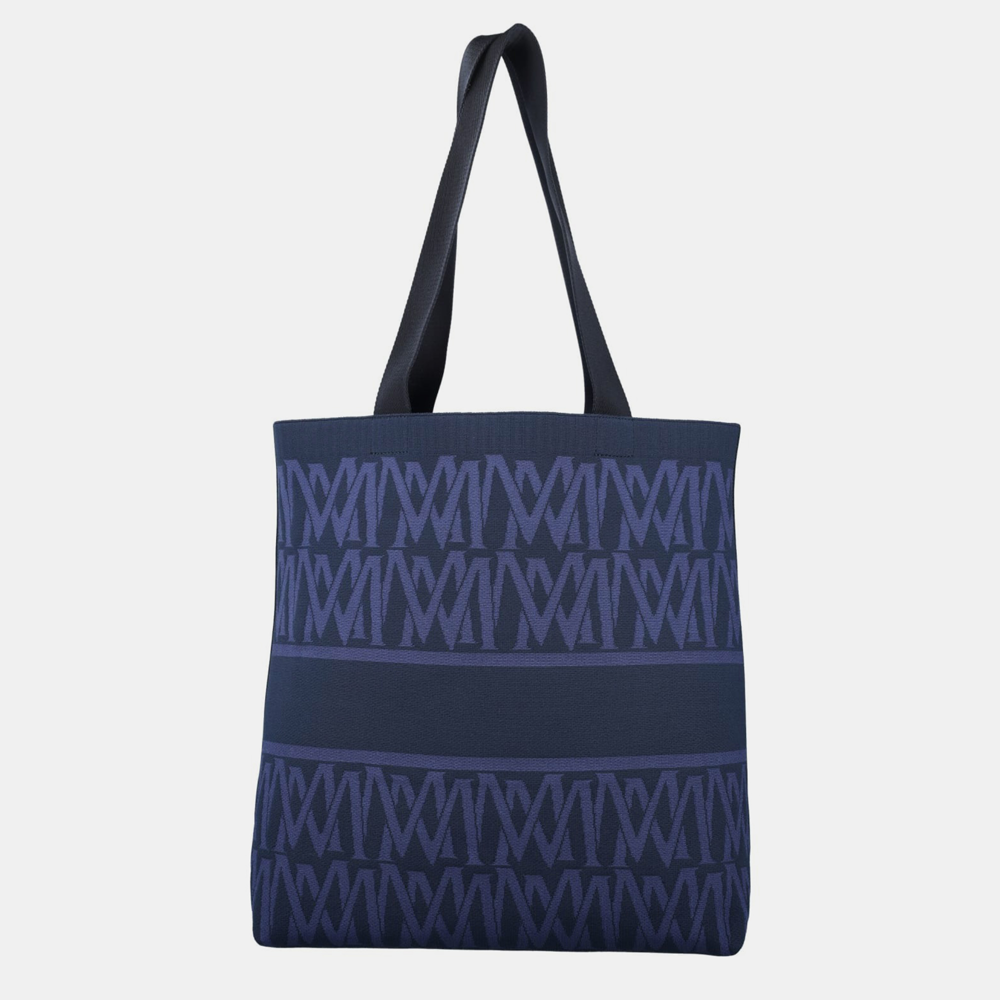 

Moncler Blue Logo Embroidered Knit Tote Bag