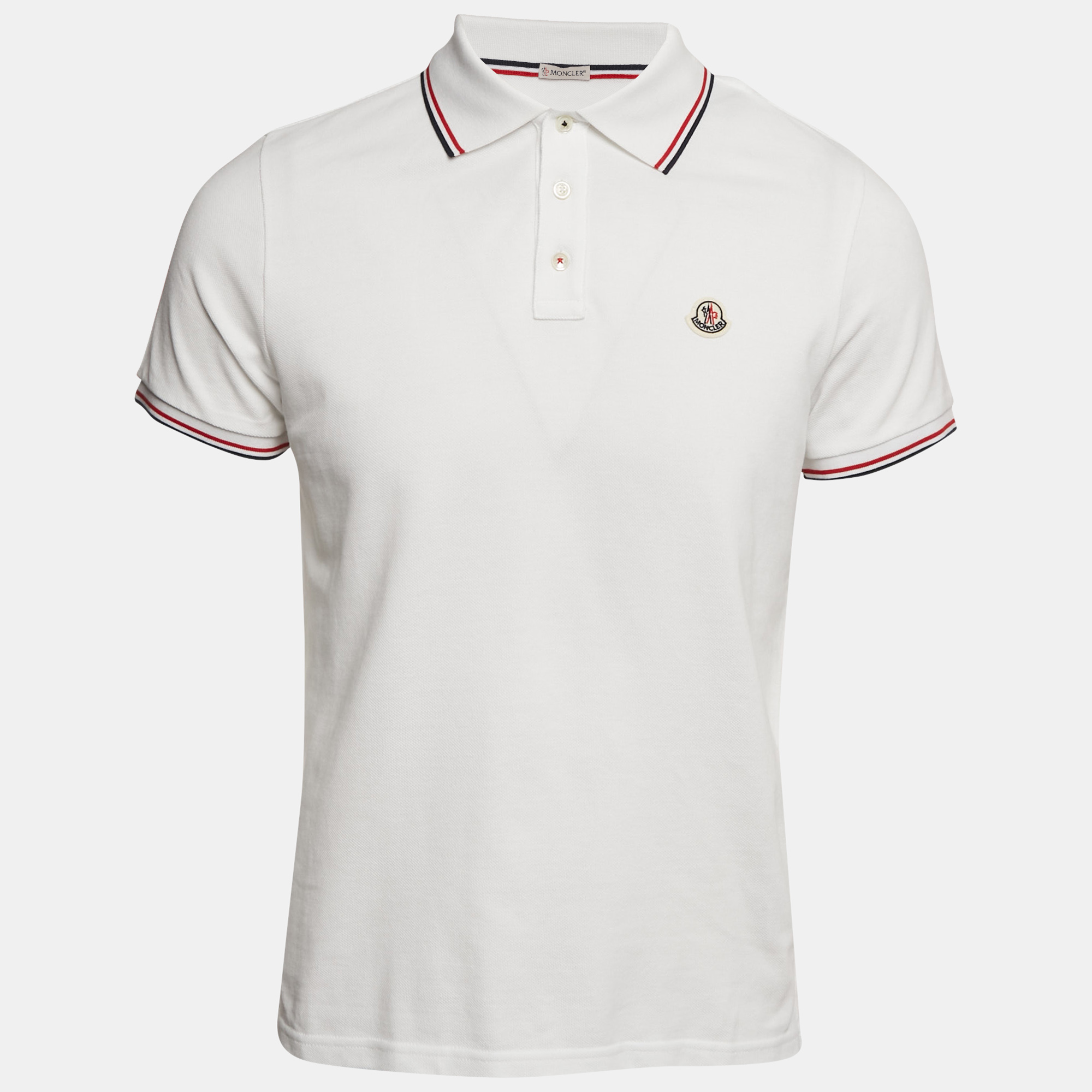 

Moncler White Cotton Pique Short Sleeve Polo T-Shirt M