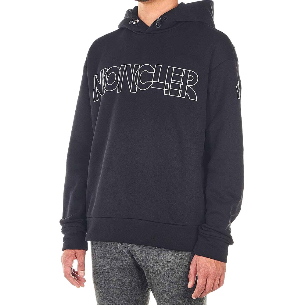 

Moncler Black Cotton Blend Sweater Logo Size