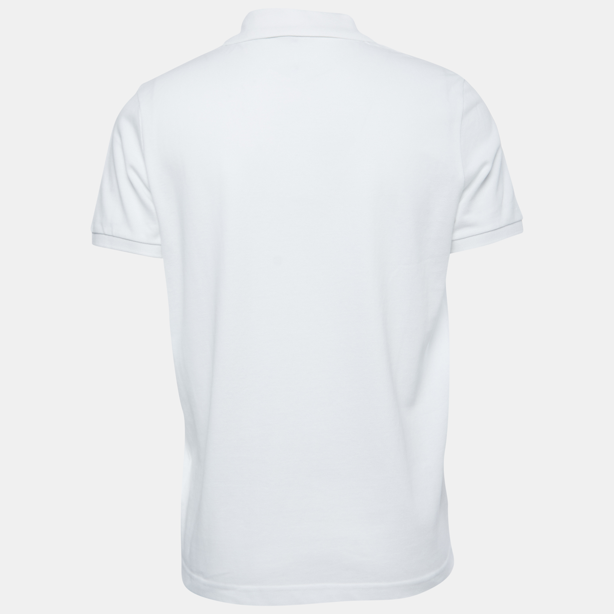 

Moncler White Cotton Pique Logo Embroidered Polo T-Shirt