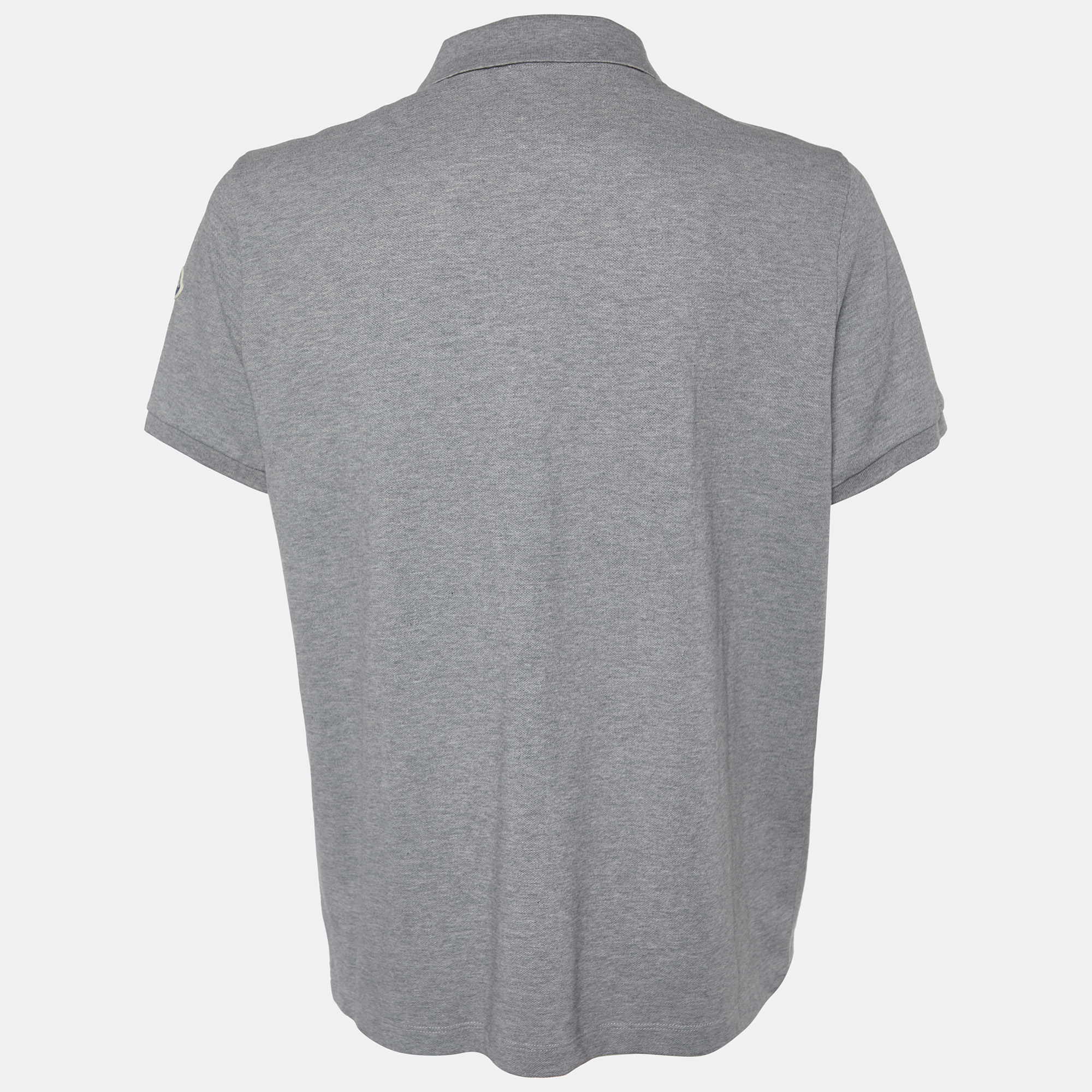 

Moncler Grey Cotton Pique Polo T-Shirt