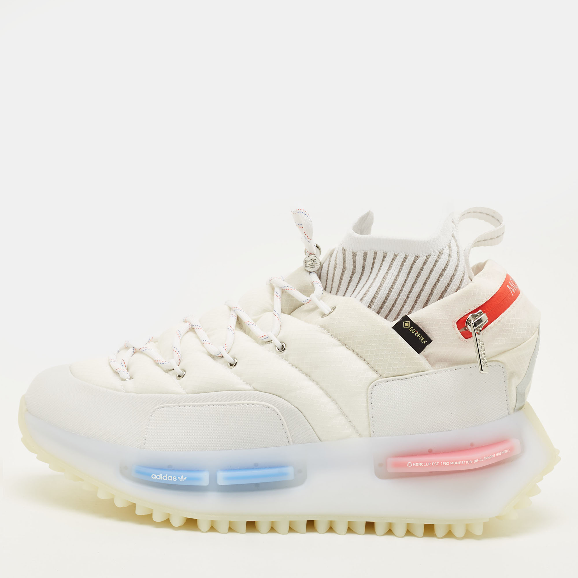 

Moncler X Adidas NMD Size  White Canvas and Nylon Low Top Sneakers