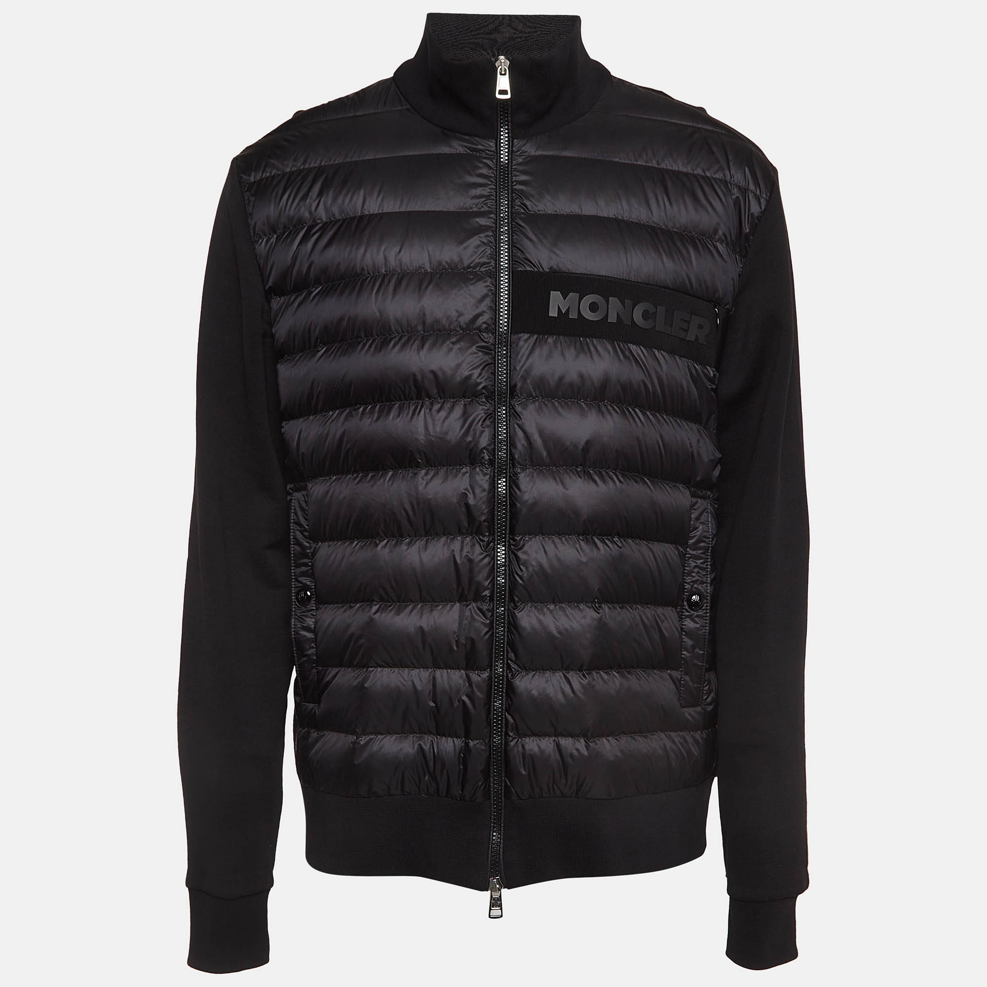 

Moncler Black Synthetic and Cotton Puffer Jacket XXL