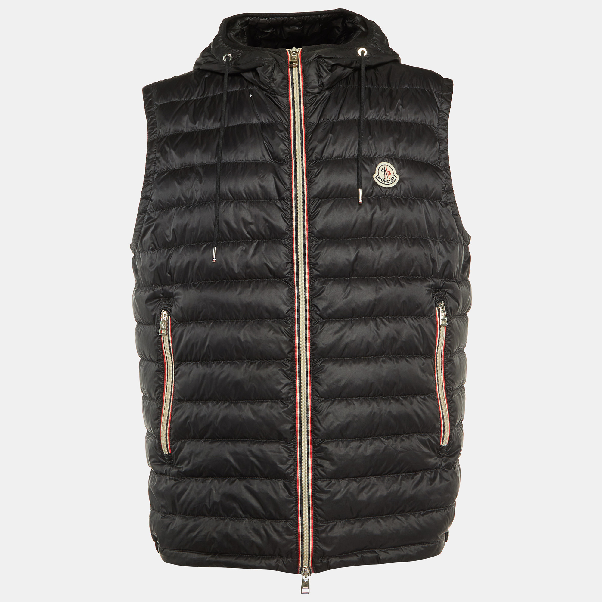 

Moncler Black Synthetic Hooded Zip-Up Naples Gilet Down Jacket XL