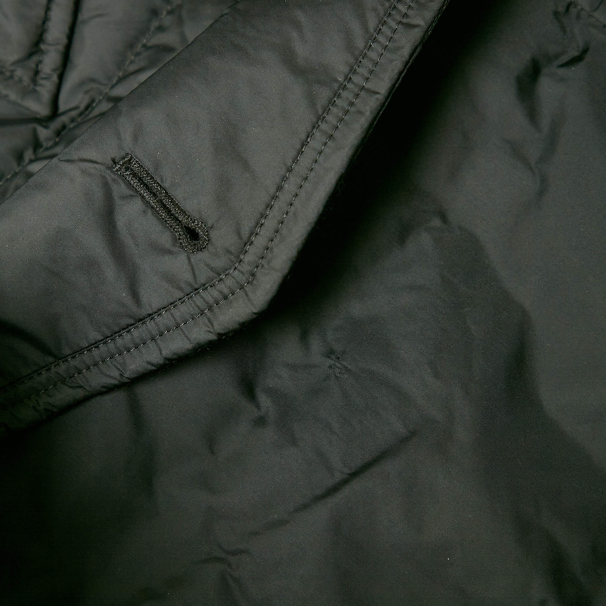 Moncler Black Real Fur Trim Nylon Hooded Down Jacket L 