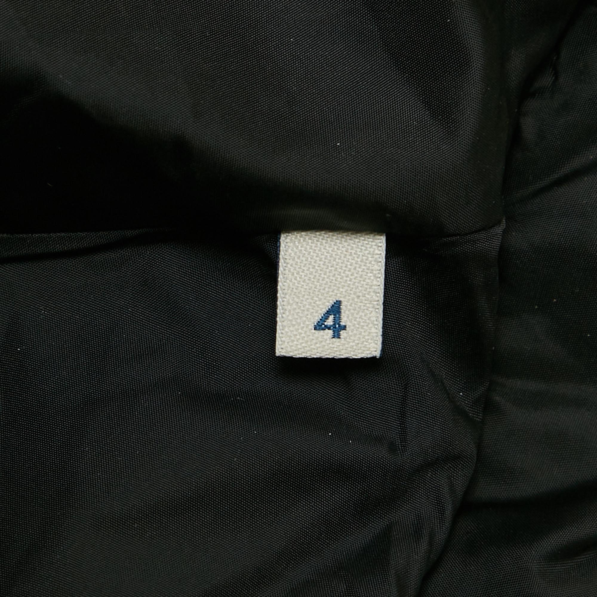 Moncler Black Real Fur Trim Nylon Hooded Down Jacket L 