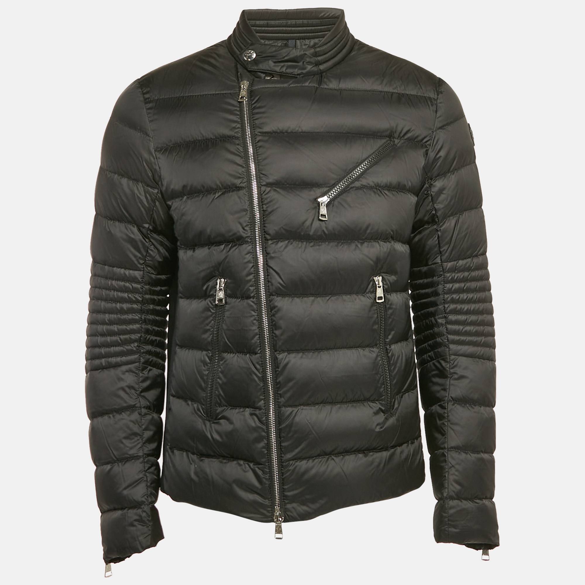 

Moncler Black Nylon Aubin Quilted Shell Down Jacket M