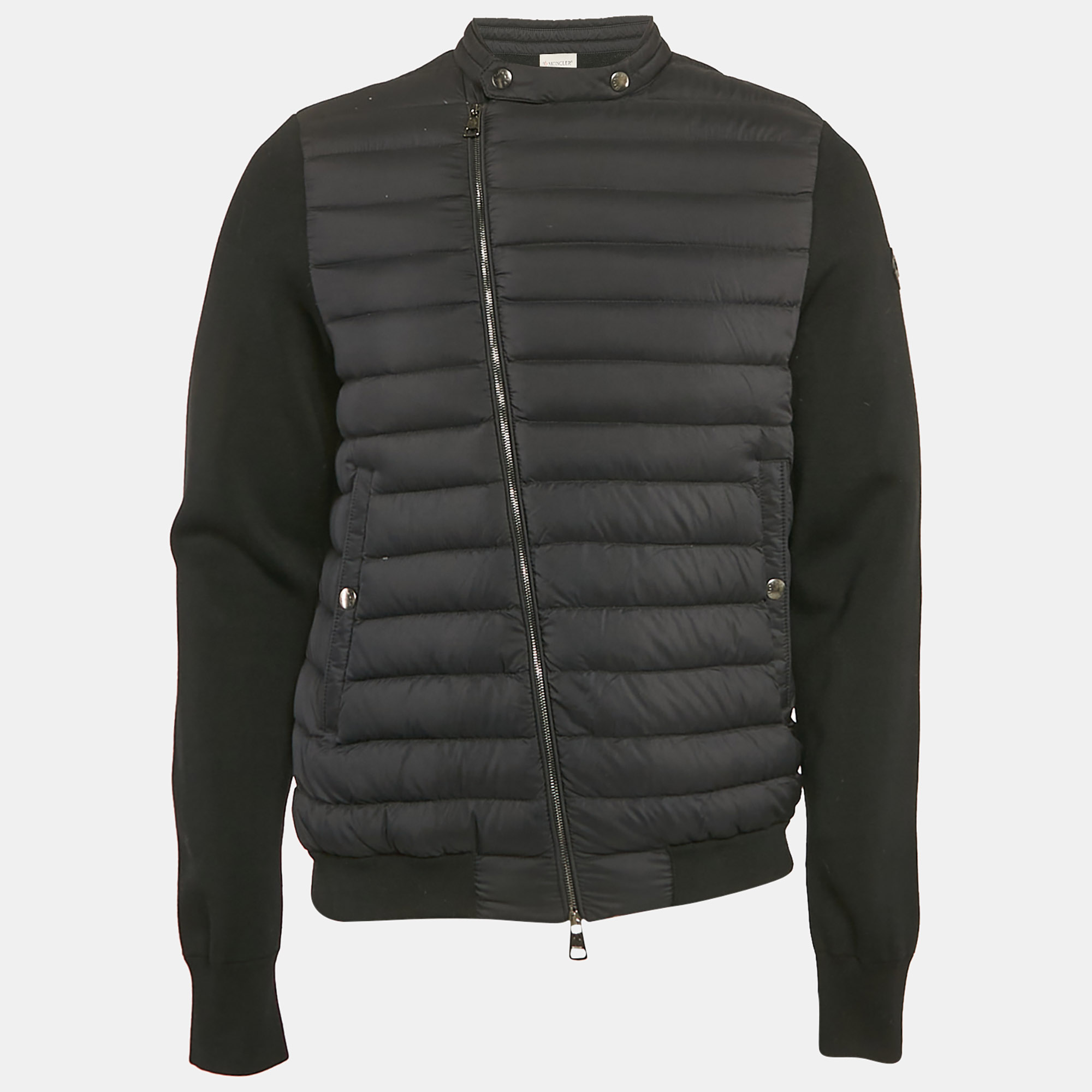 

Moncler Black Nylon and Cotton Knit Maglia Tricot Cardigan Jacket L