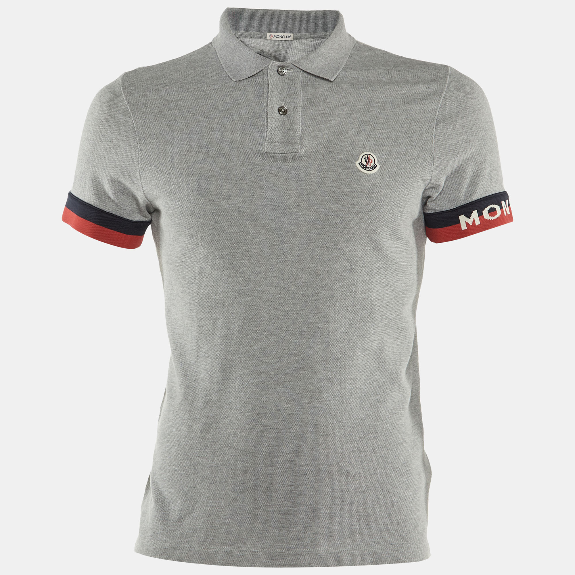 

Moncler Grey Cotton Logo Sleeve Detail Polo T-Shirt S
