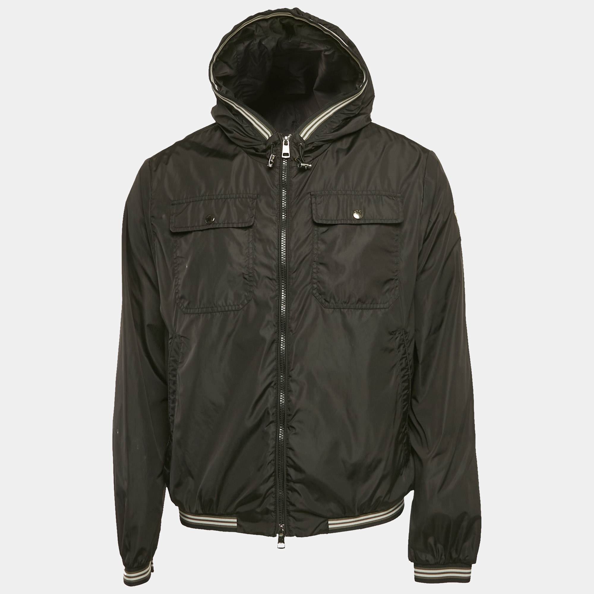 

Moncler Black Nylon Hooded Zip-Up Jean-Claude Jacket M