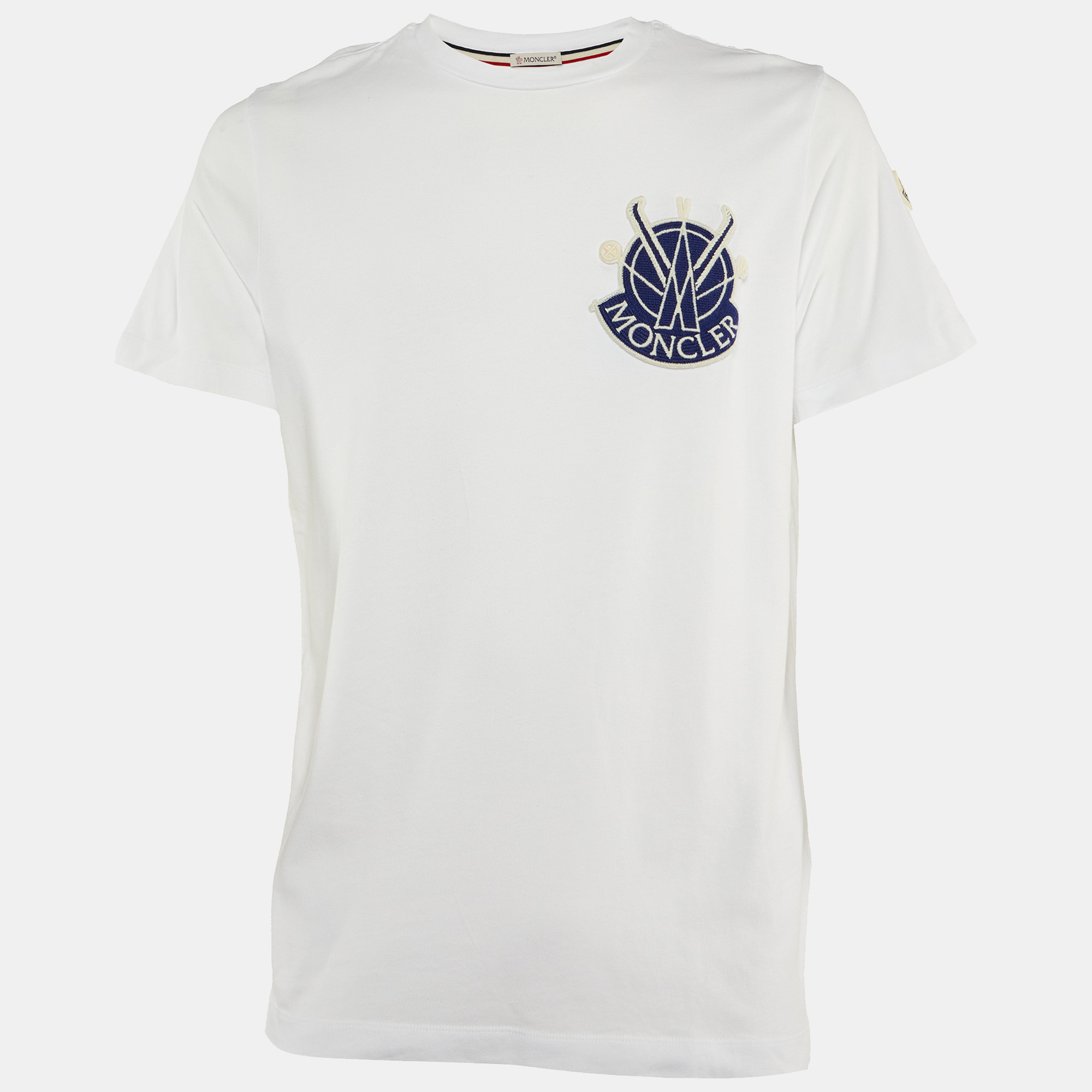 

Moncler White Cotton Logo Patch Detail T-Shirt M