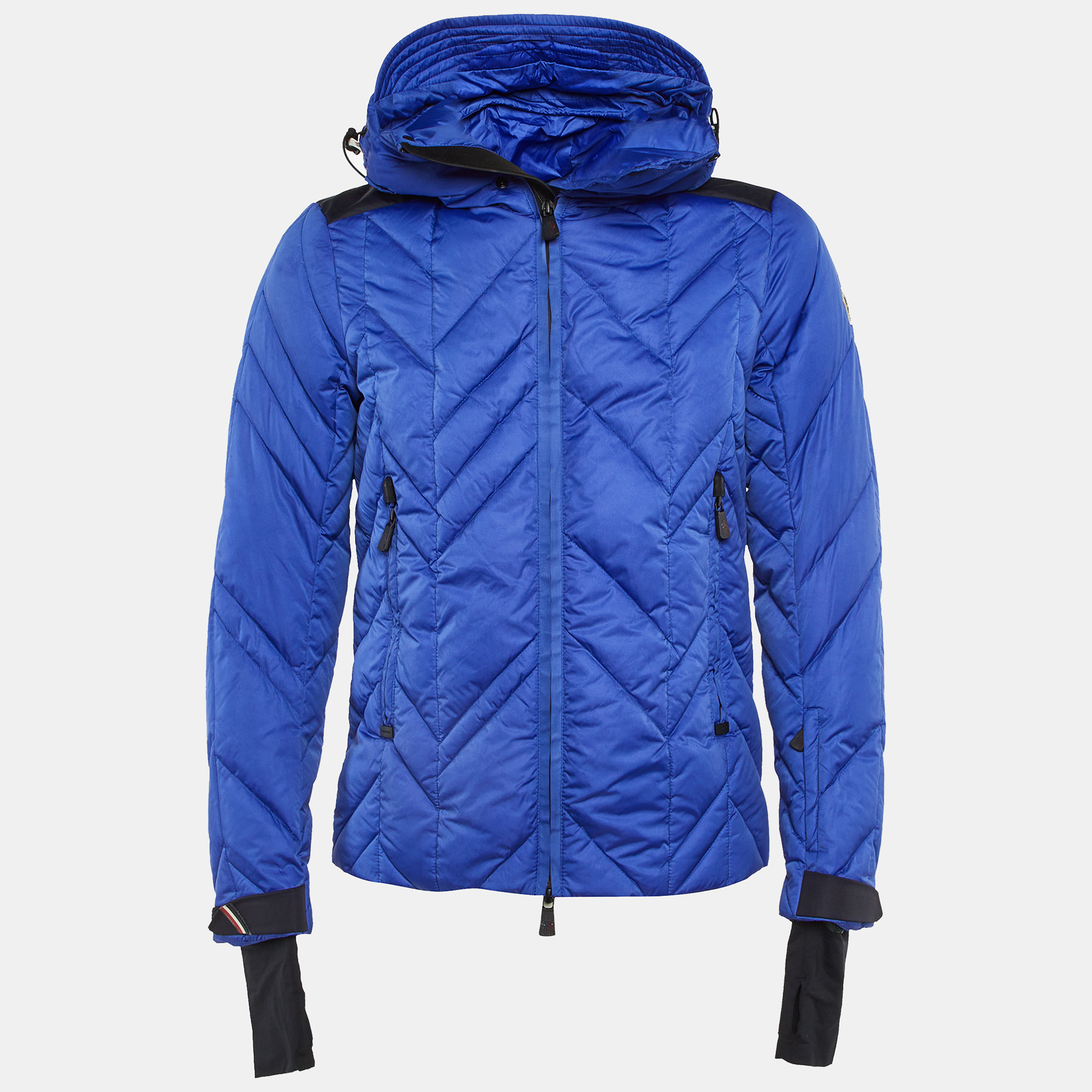 

Moncler Blue Quilted Hooded Jacket S