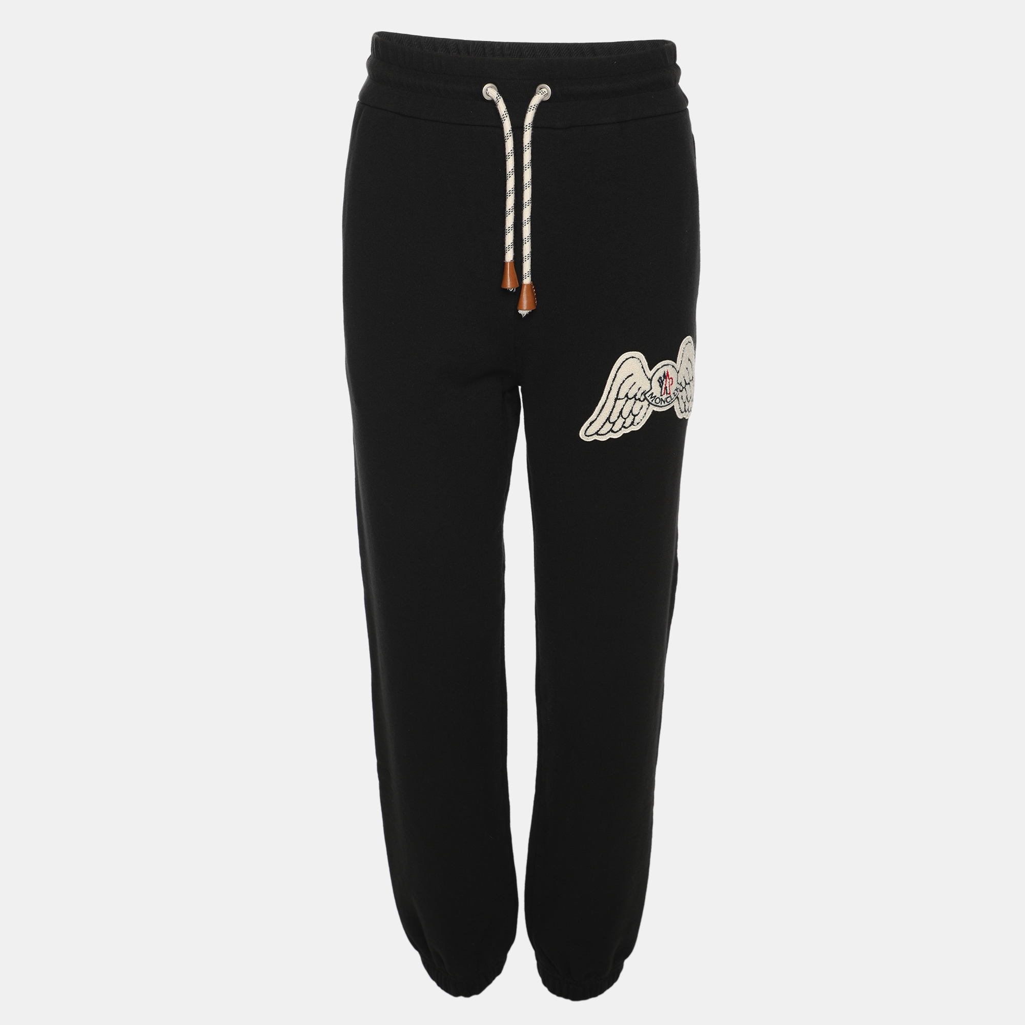

Moncler Palm Angels Black Jersey Logo Patch Jogger Pants S