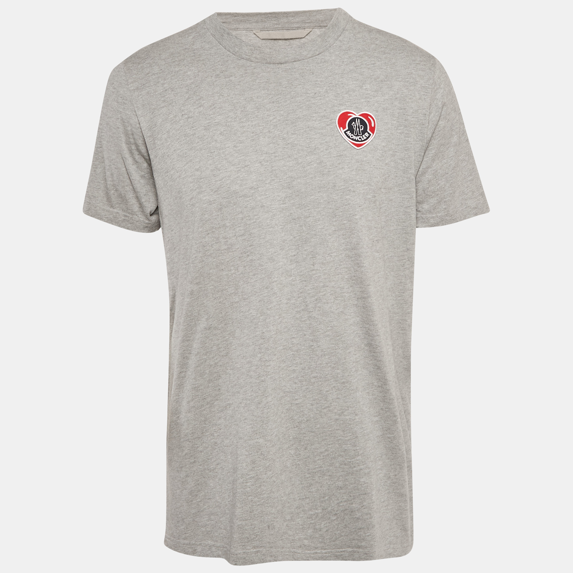 

Moncler Grey Logo Applique Jersey T-Shirt L