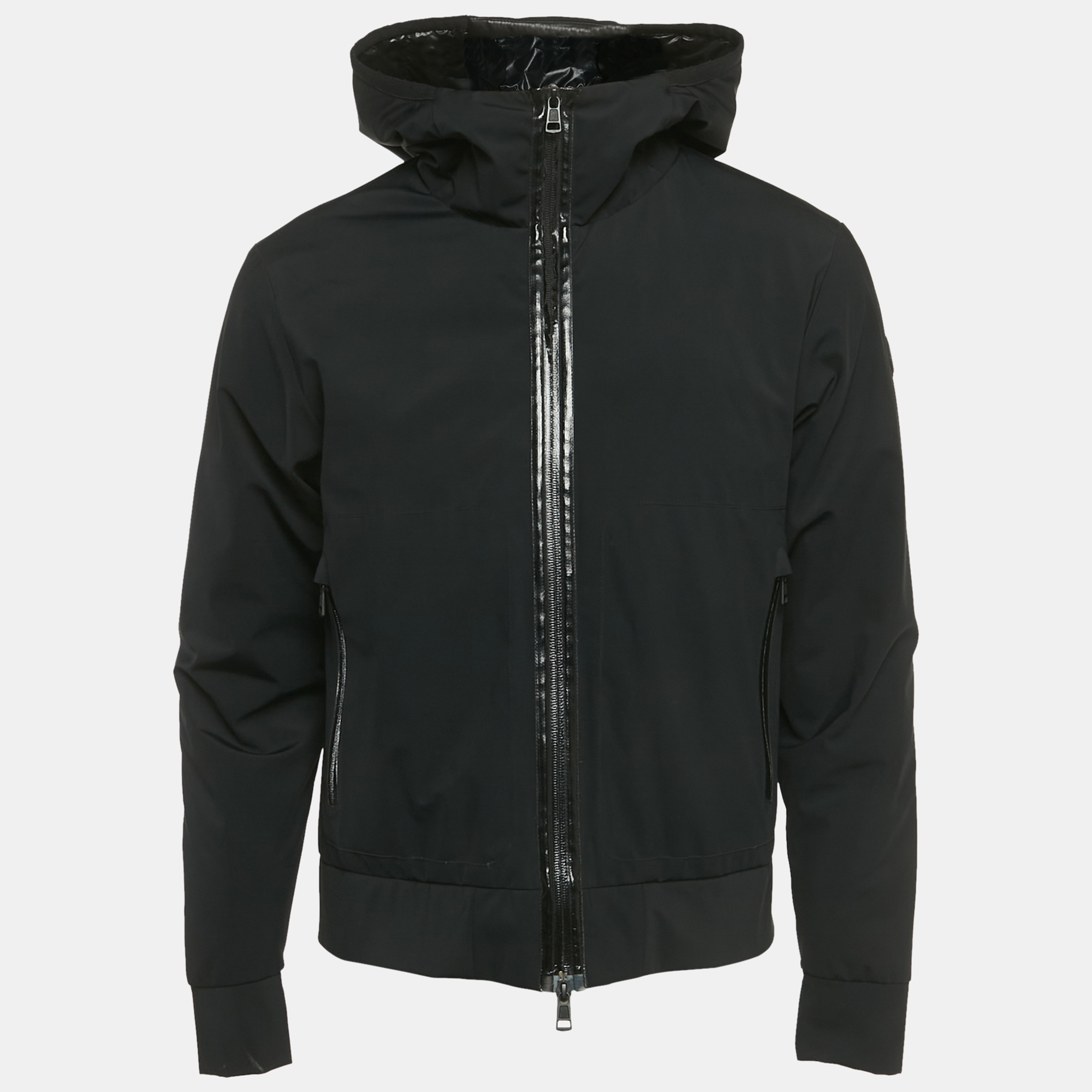 

Moncler Black Synthetic Hooded Down Jacket M